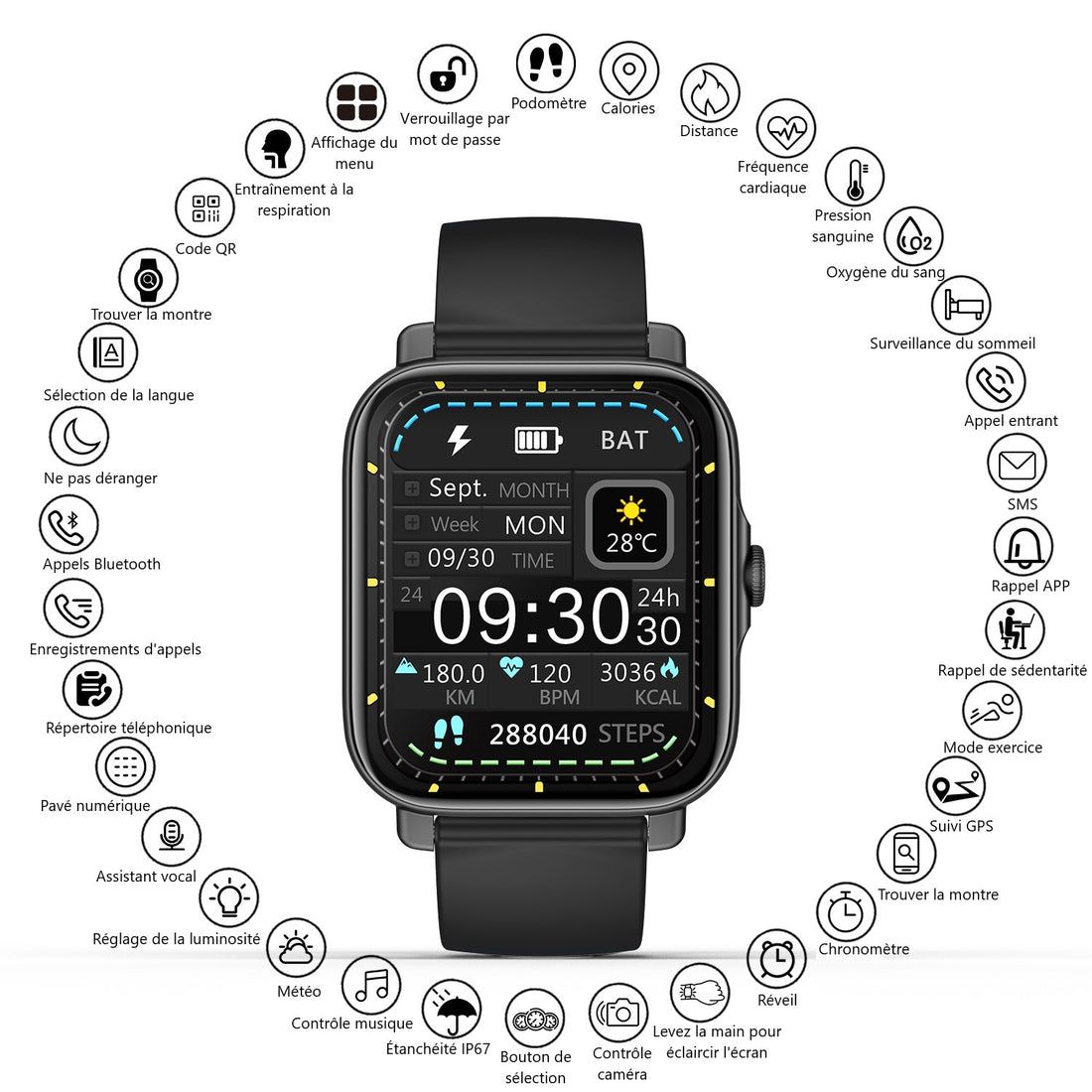 Platyne Multifunktionale Smartwatch