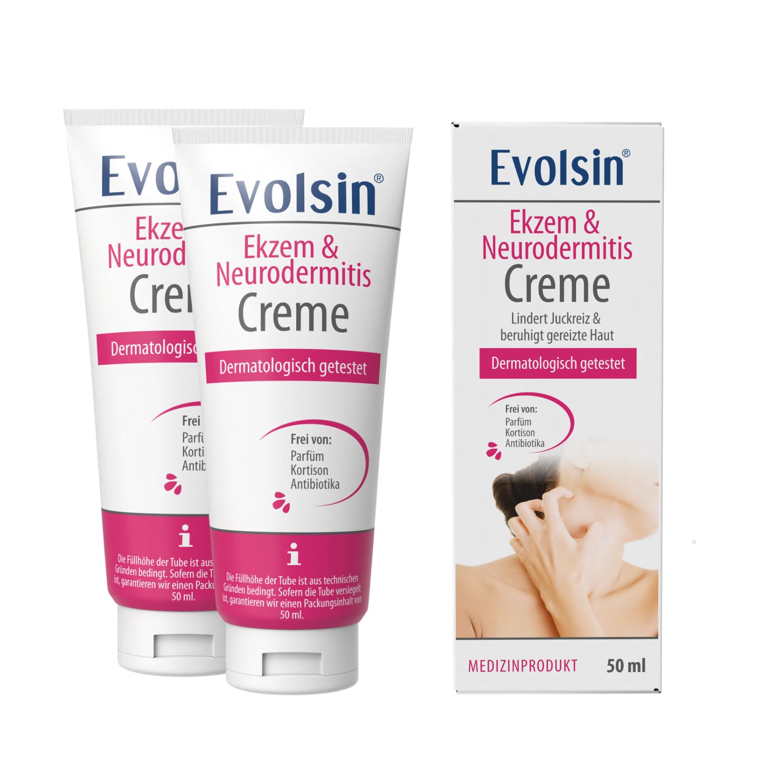 Evolsin® Ekzem & Neurodermitis Creme Doppelpack - Mindert Juckreiz & beruhigt gereizte Haut
