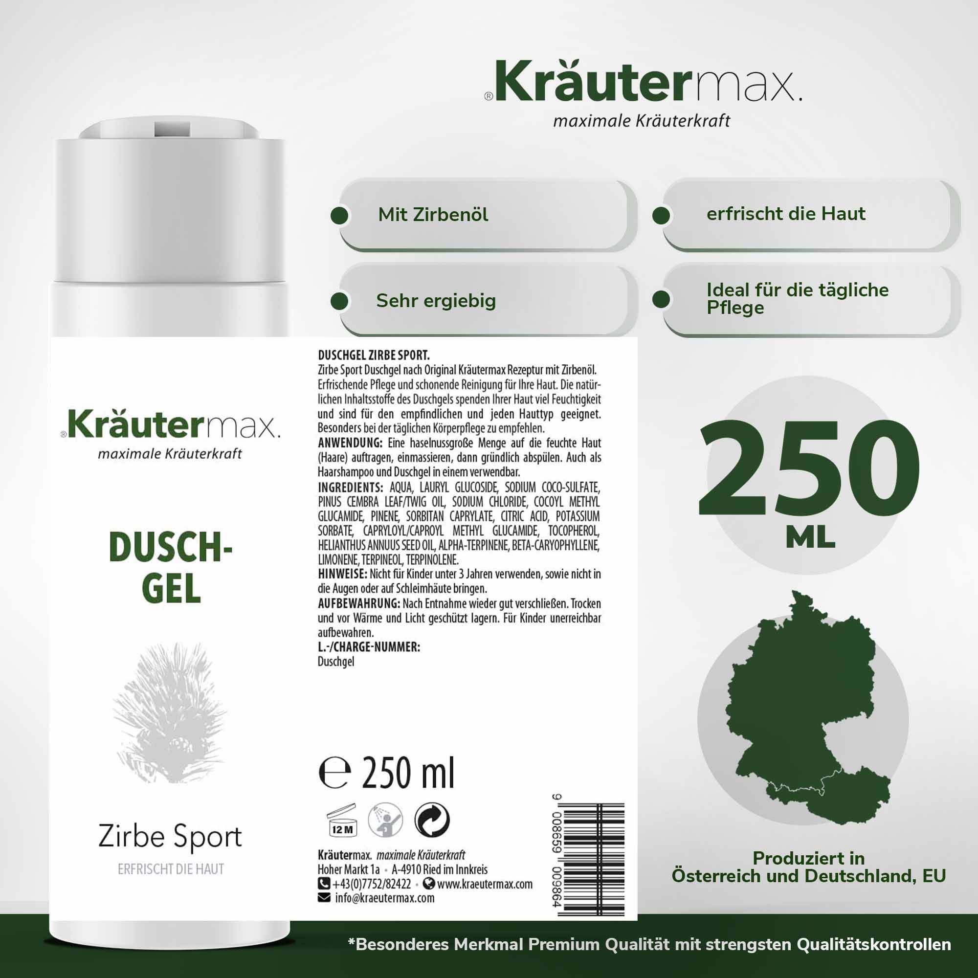 Kräutermax Duschgel Zirbe Sport