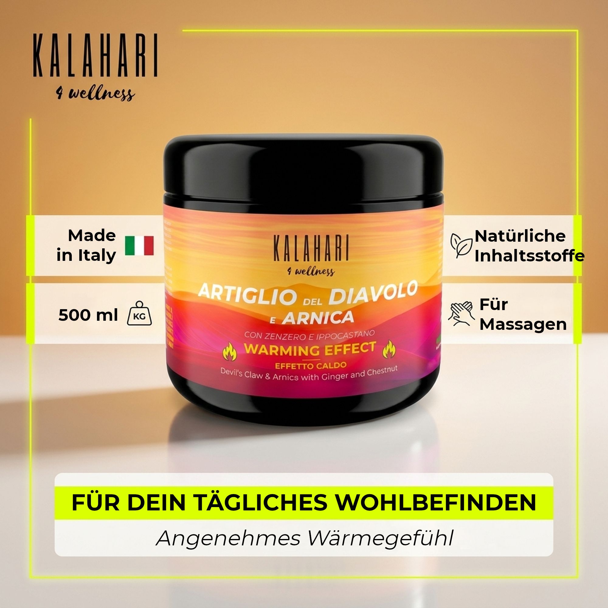 Vergleich: Arnika 98% Extreme (kühlend) vs. Teufelskralle + Arnika (wärmend).