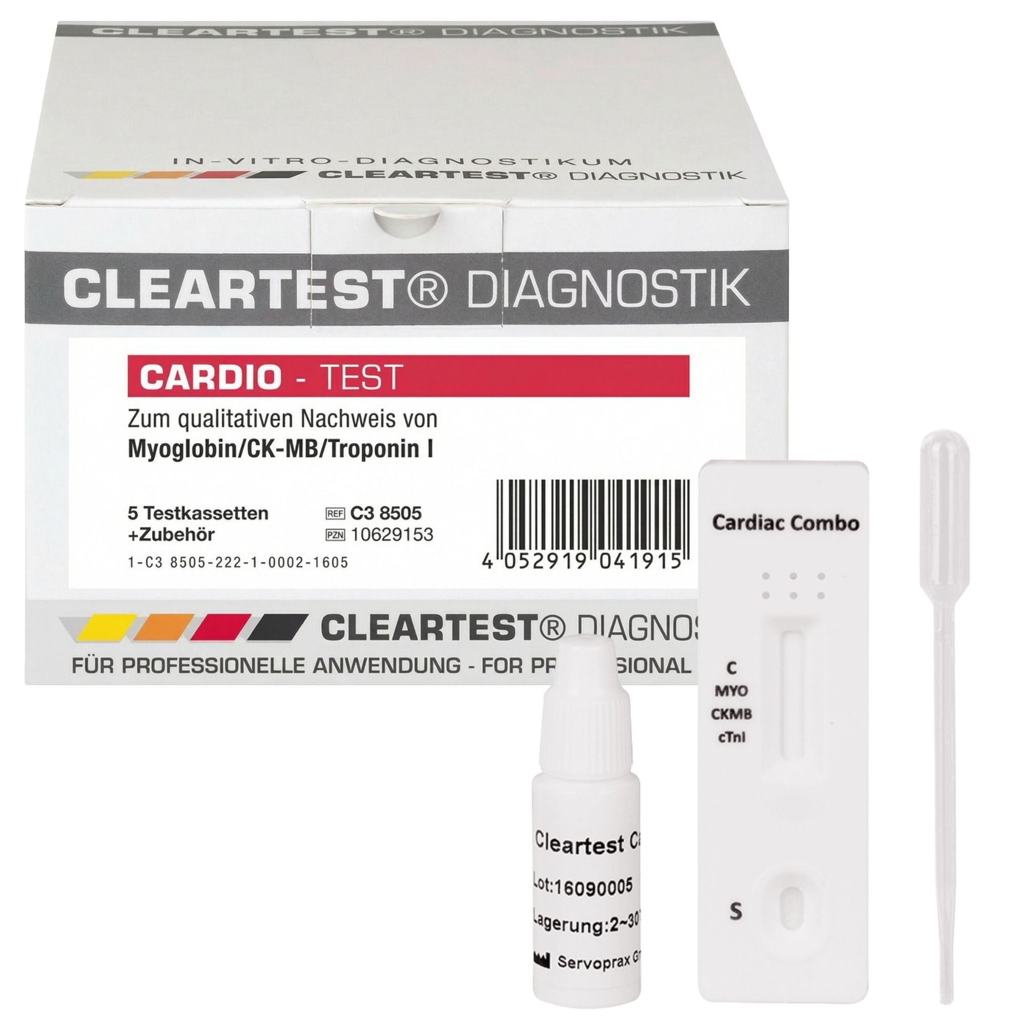 Cleartest Cardio Myoglobin Ck-Mb Troponin I Schnelltest Herzinfarkt Diagnostik 5 St Kombipackung