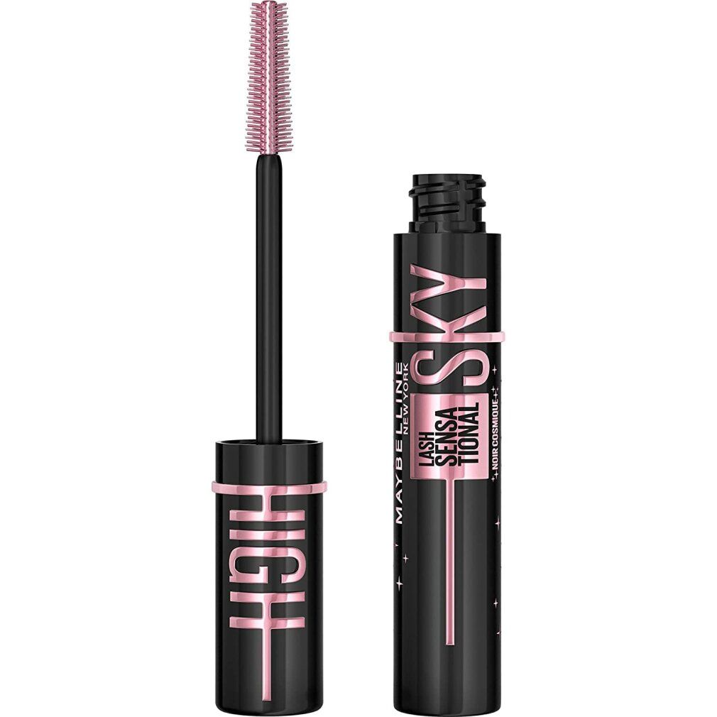Maybelline Lash Sensational Sky High Mascara in Schwarz mit rosa Details.