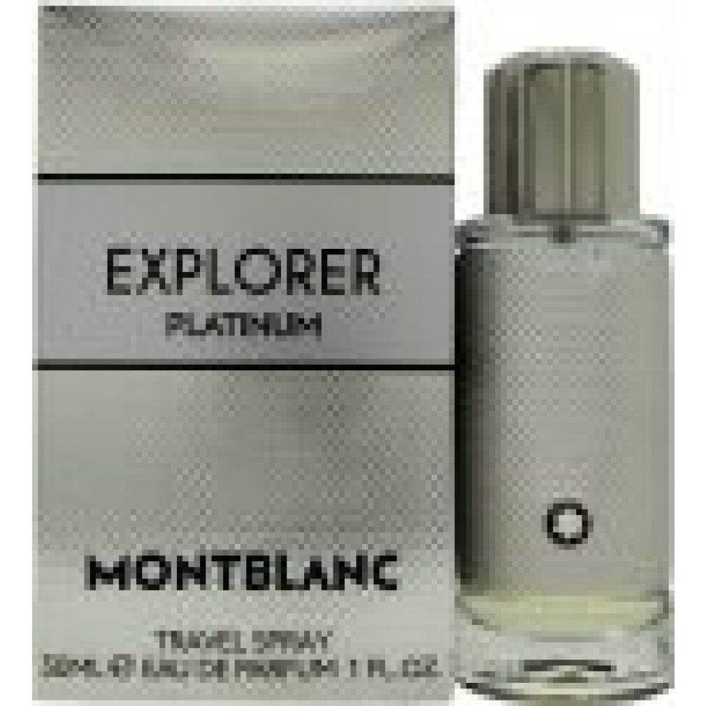 Montblanc Explorer Platinum Travel Spray 50ml Eau de Parfum Flakon und Verpackung.