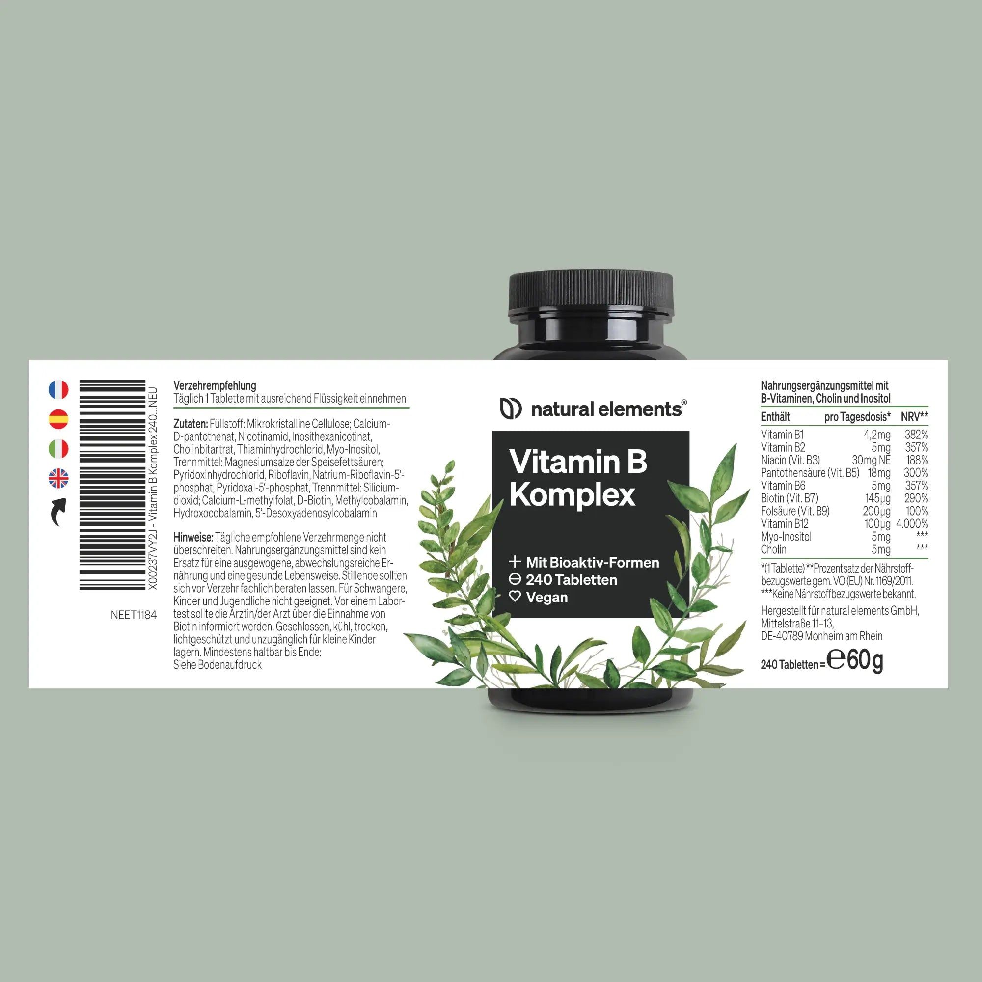 natural elements Vitamin B Komplex Tabletten