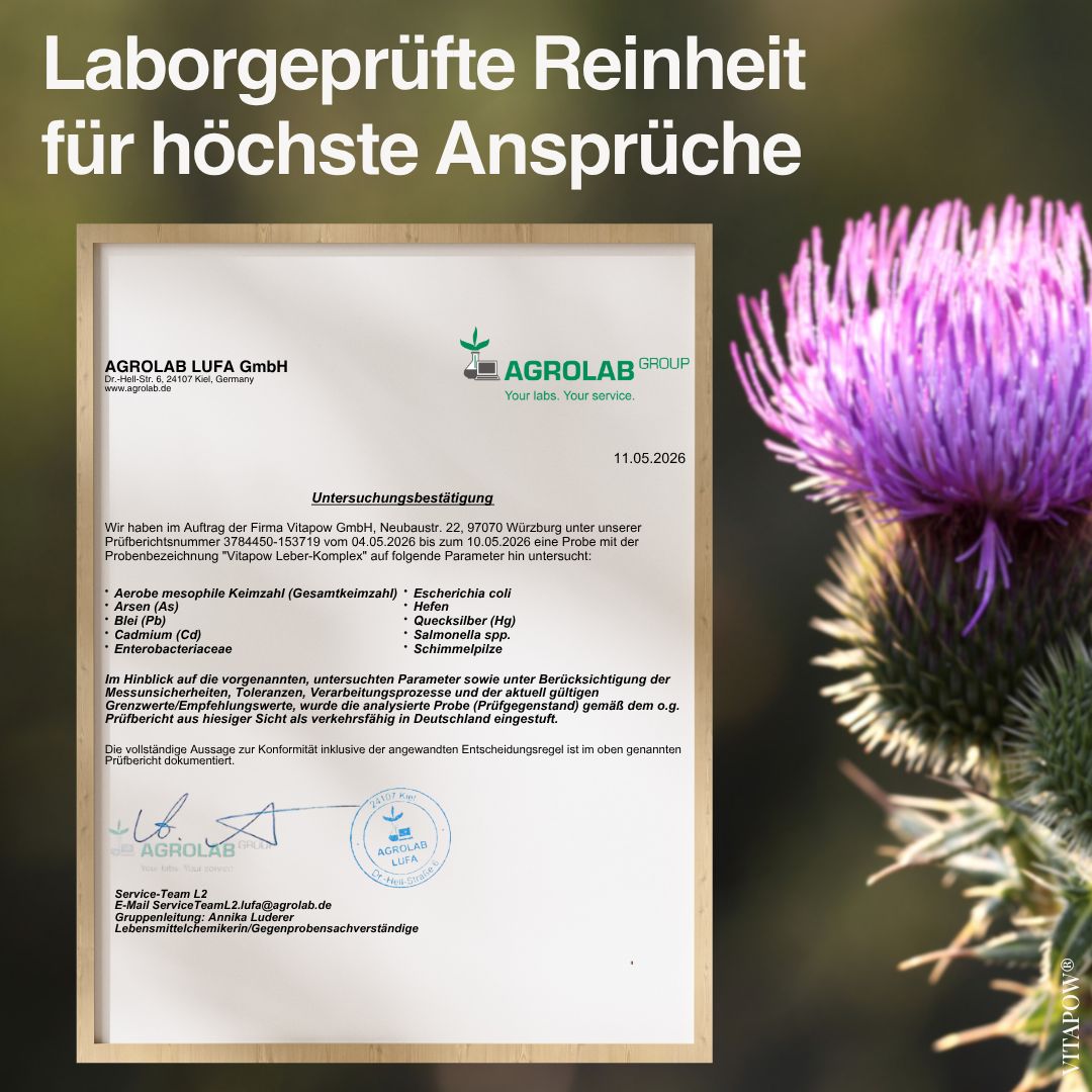 Vitapow Leber Komplex: Pflanzliche Inhaltsstoffe, 5-fach Komplex, hochdosiert. Zutatenliste.