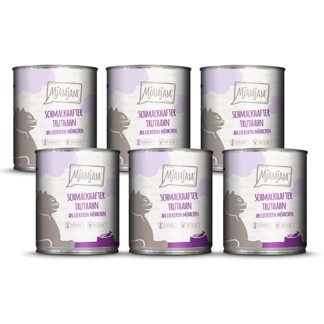 MjAMjAM - schmackhafter Truthahn an leckeren Möhrchen 6x800 g Futter