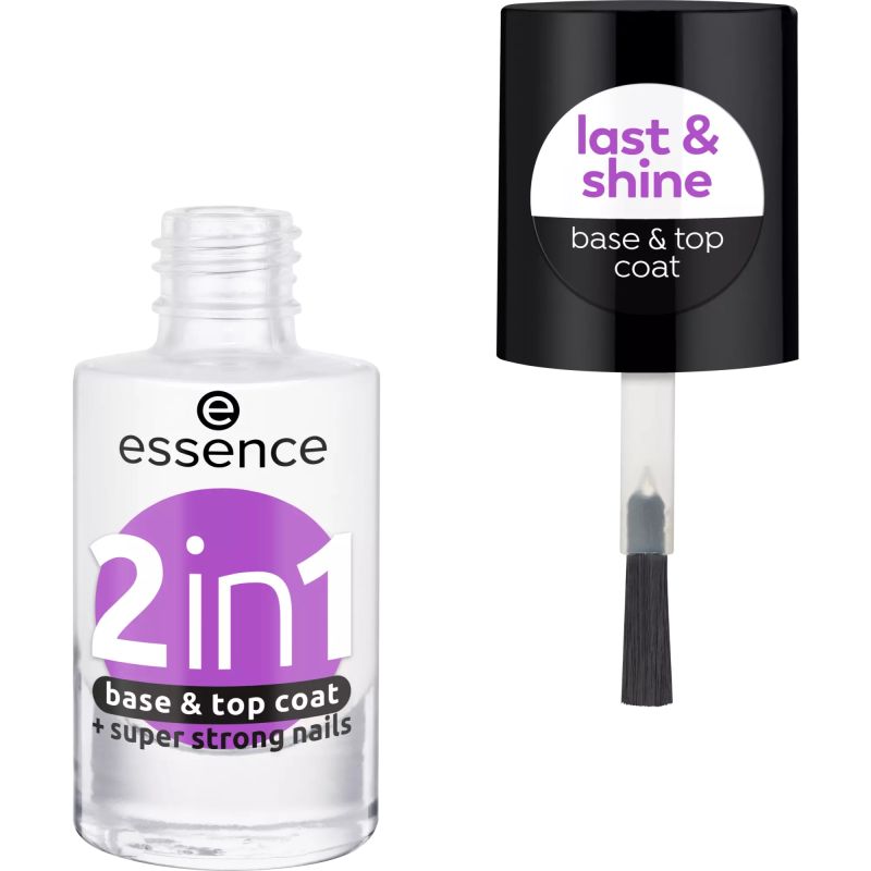 Essence 2in1 Base & Top Coat Flasche mit Applikator.