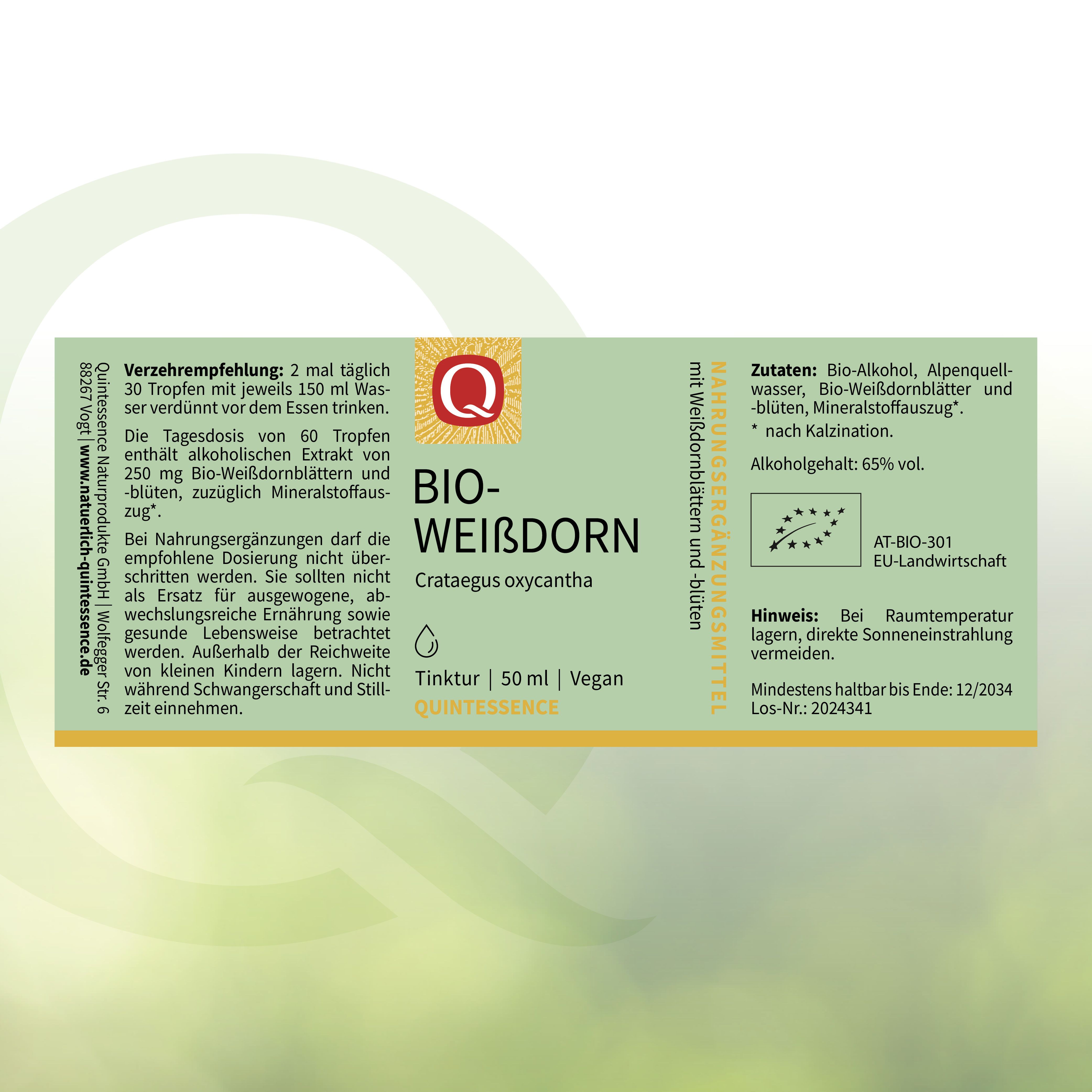 Bio-Weißdorn Tinktur von Quintessence