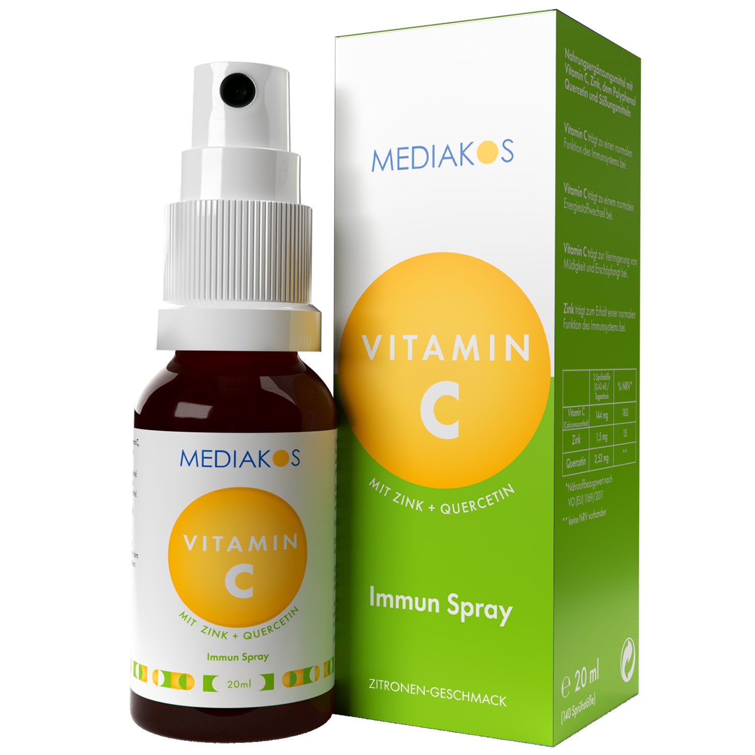 Mediakos® Vitamin C + Zink + Quercetin Immun Spray