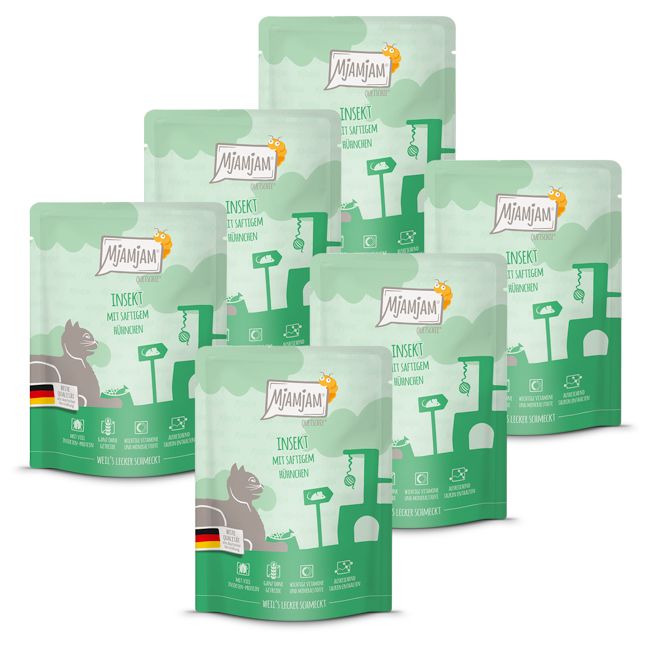 MjAMjAM - Quetschie Insekt mit saftigem Hühnchen 6x300 g Futter