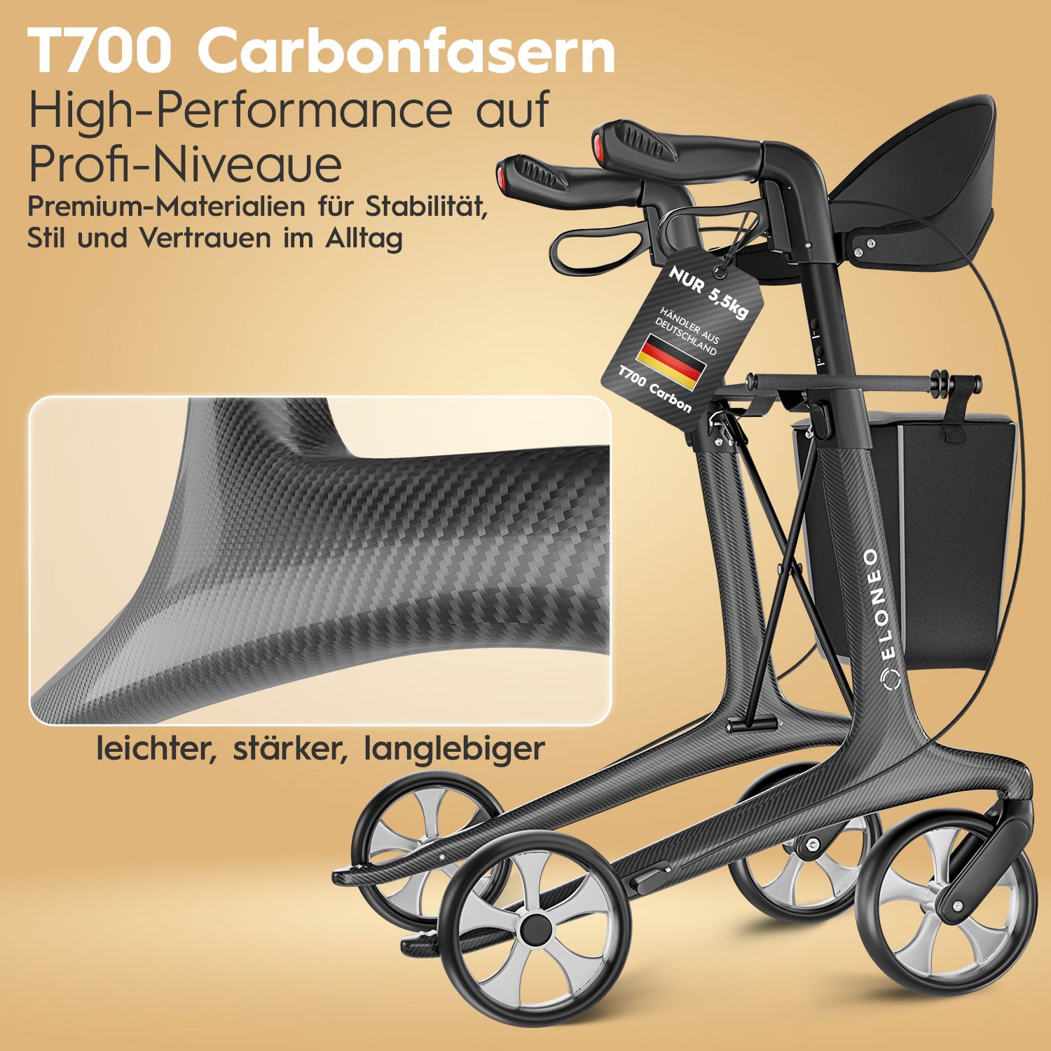 ELONEO Carbon Rollator - L