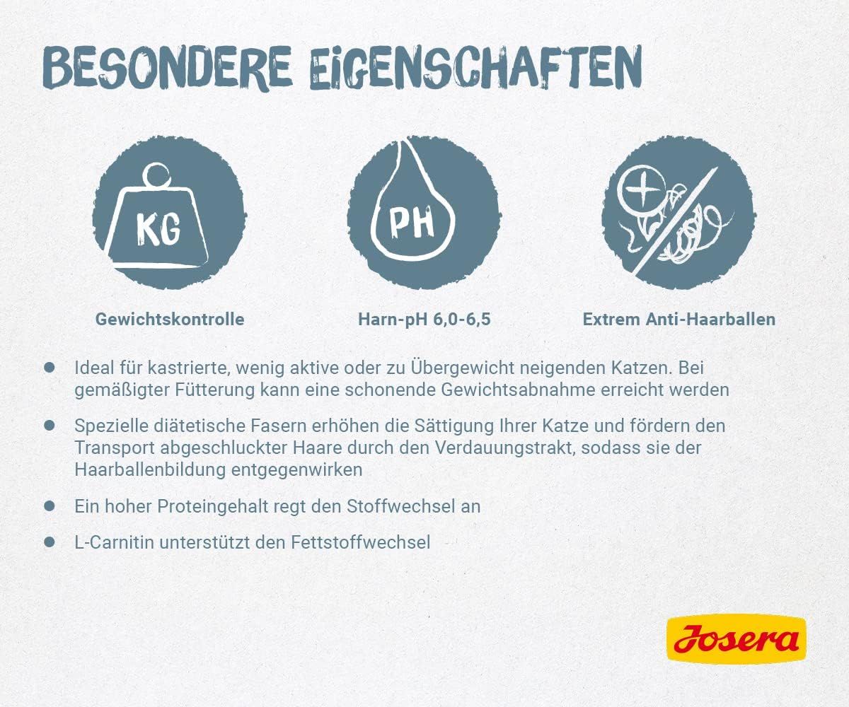 Josera Léger Katzentrockenfutter: Gewichtskontrolle, Harn-pH 6.0-6.5, Anti-Haarballen.