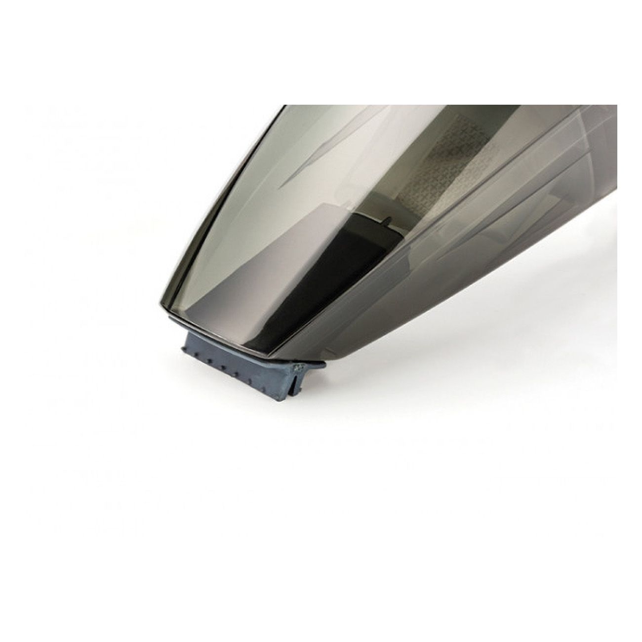 Handstaubsauger-Düse, grau, mit Bürstenaufsatz. Detailaufnahme auf weißem Hintergrund.