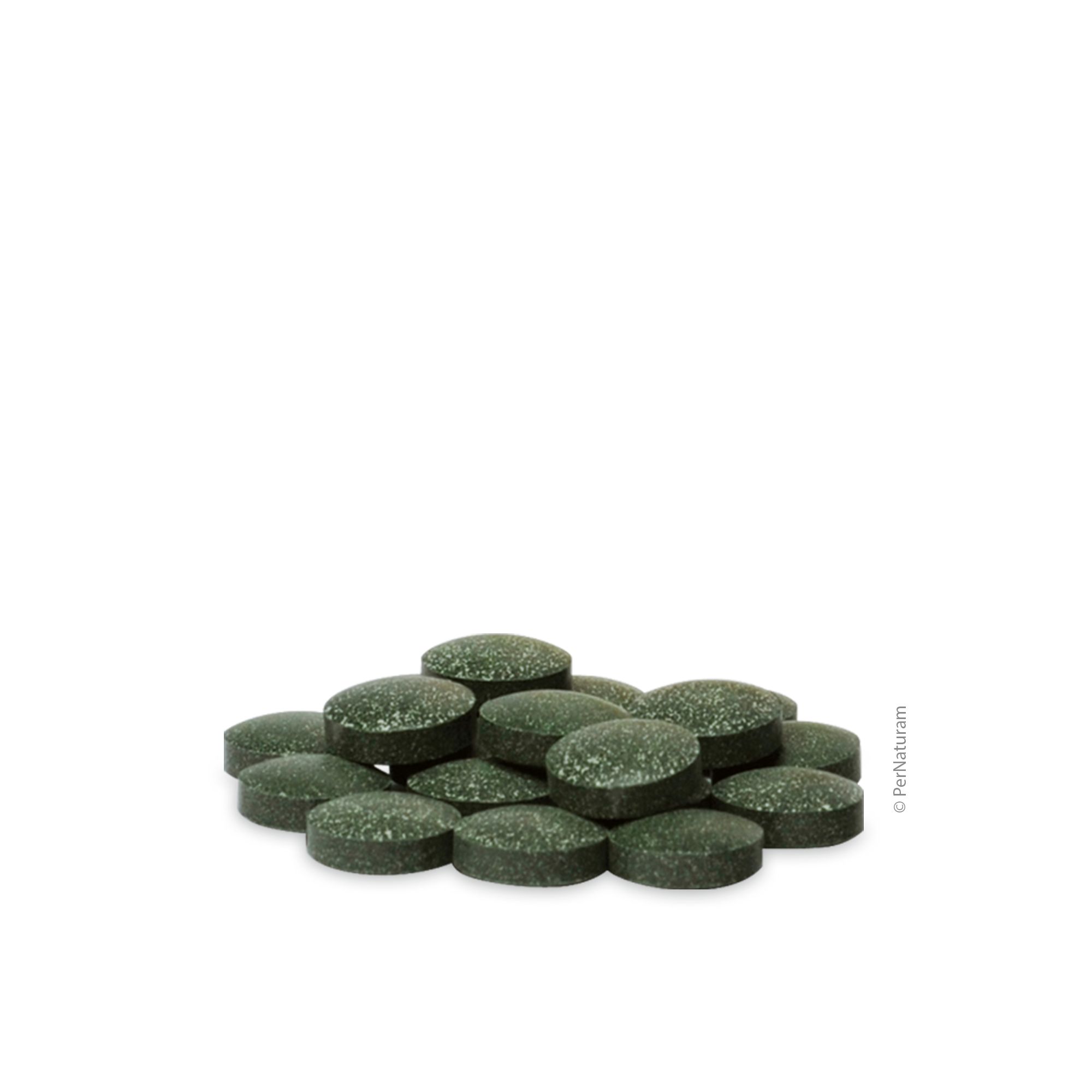 Haufen von grünen, runden Tabletten. Einzelne Tabletten sind sichtbar.