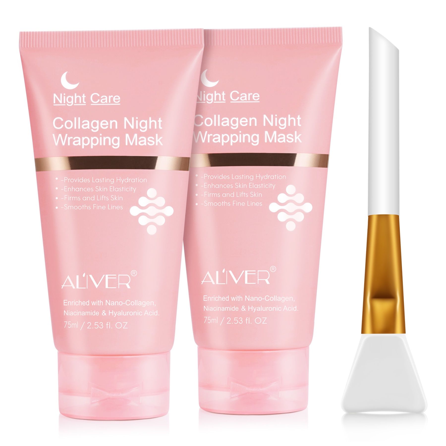 ALIVER Collagen Maske Nachtmaske Night Wrapping Mask Peel off mit Pinsel