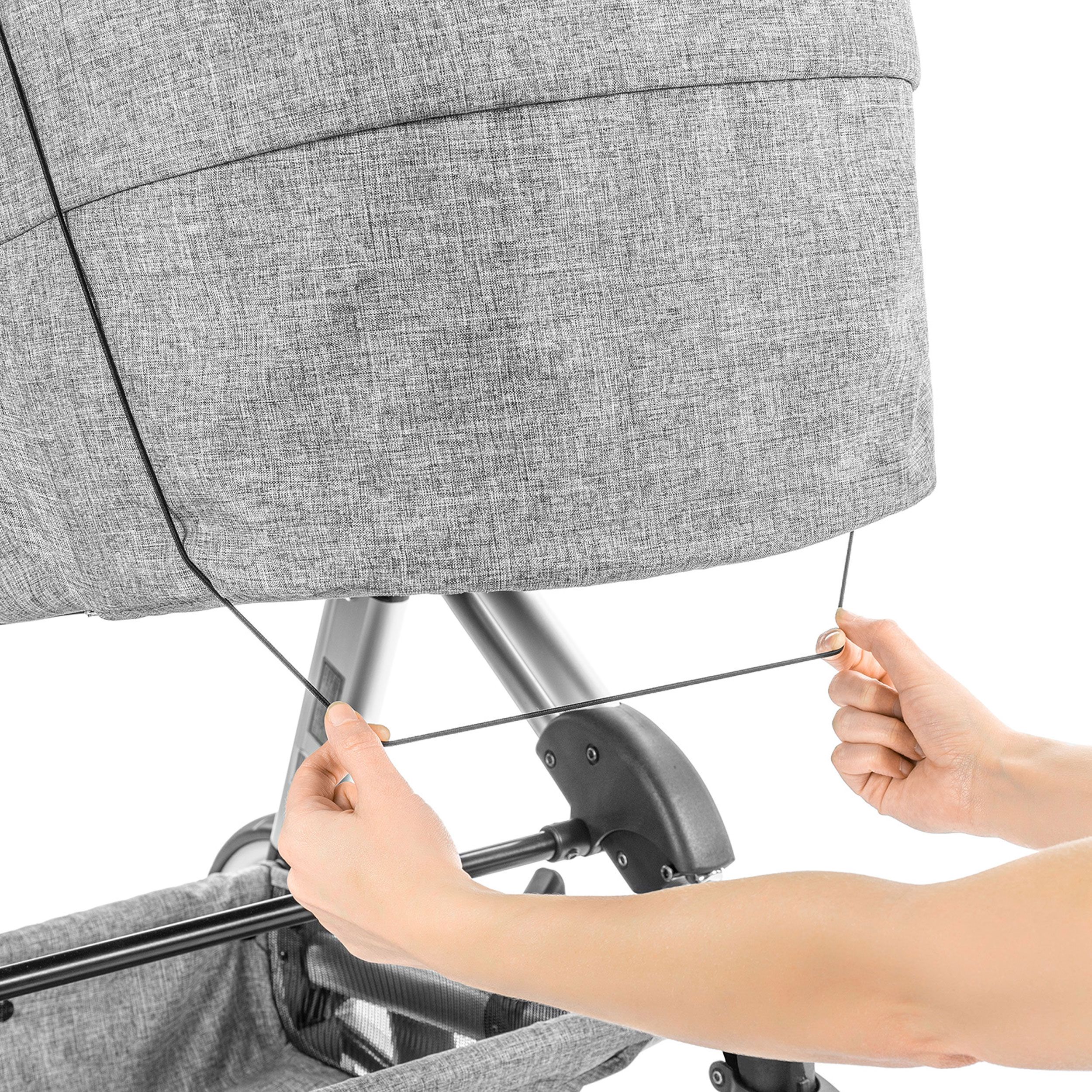 reer ShineSafe+ Sonnensegel für Kinderwagen, Grau-Melange,