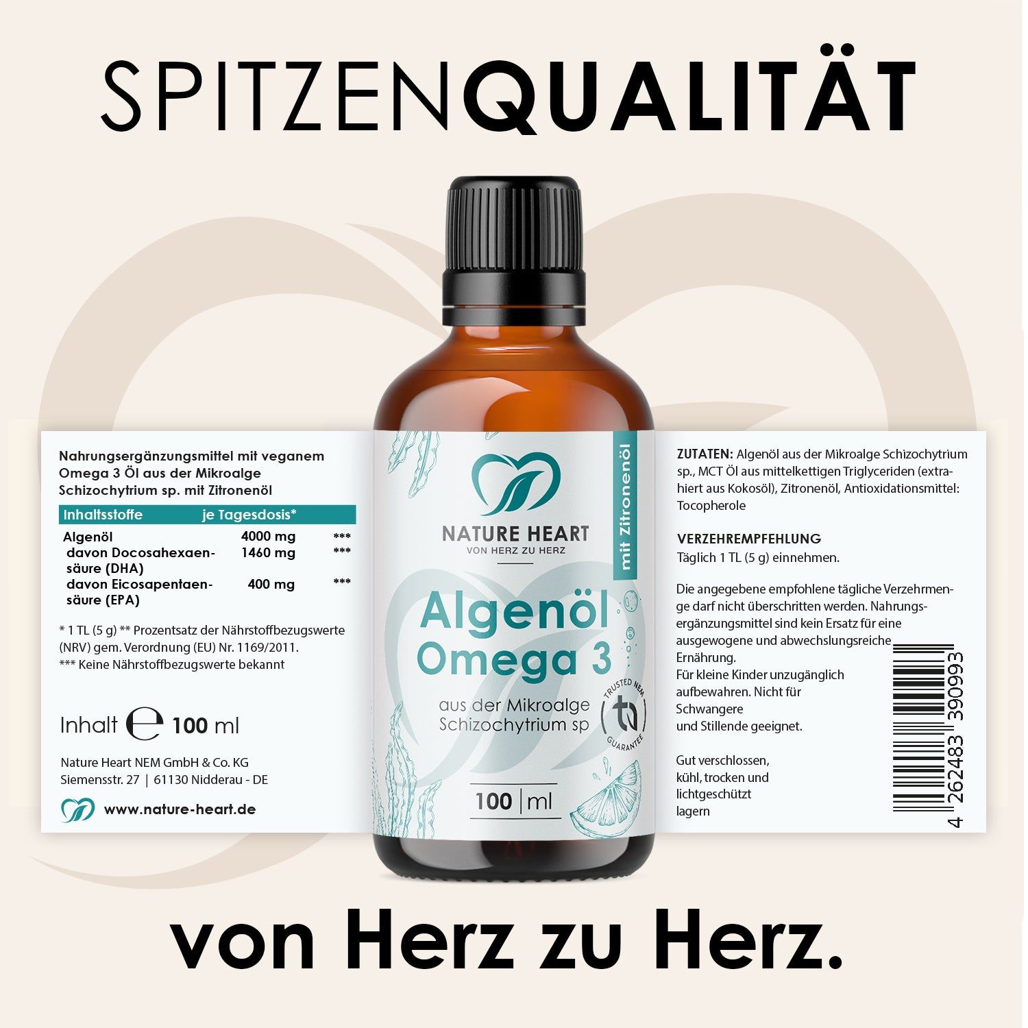Nature Heart Algenöl Omega 3