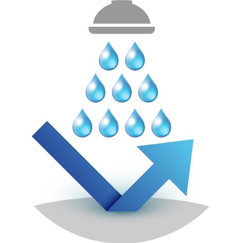 Symbol für Wasserfestigkeit des Lifemed Sprüh-Pflasters.