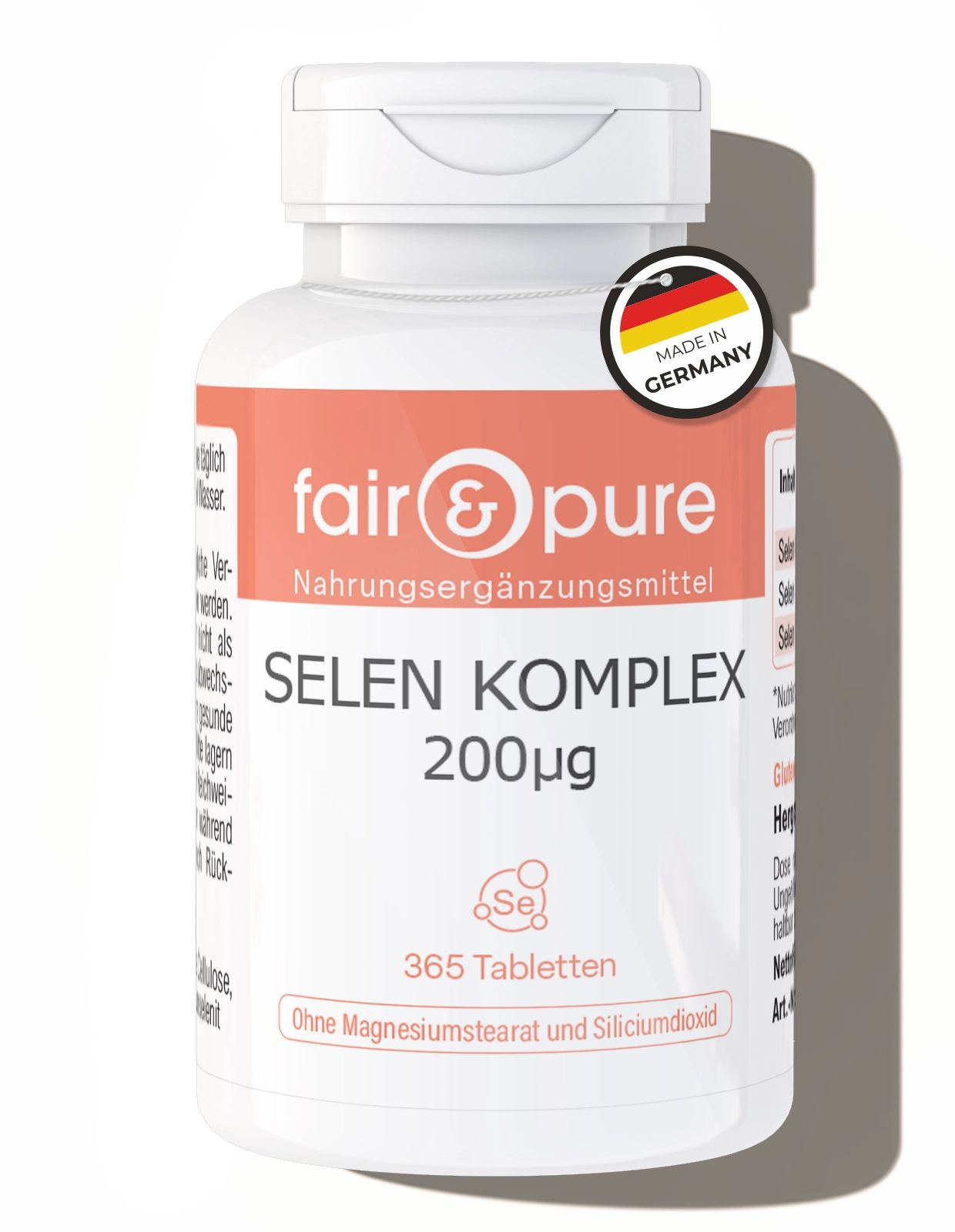 fair - pure | Selen Komplex 200µg schluckfreundlich für Immunsystem; Schilddrüse 365 St