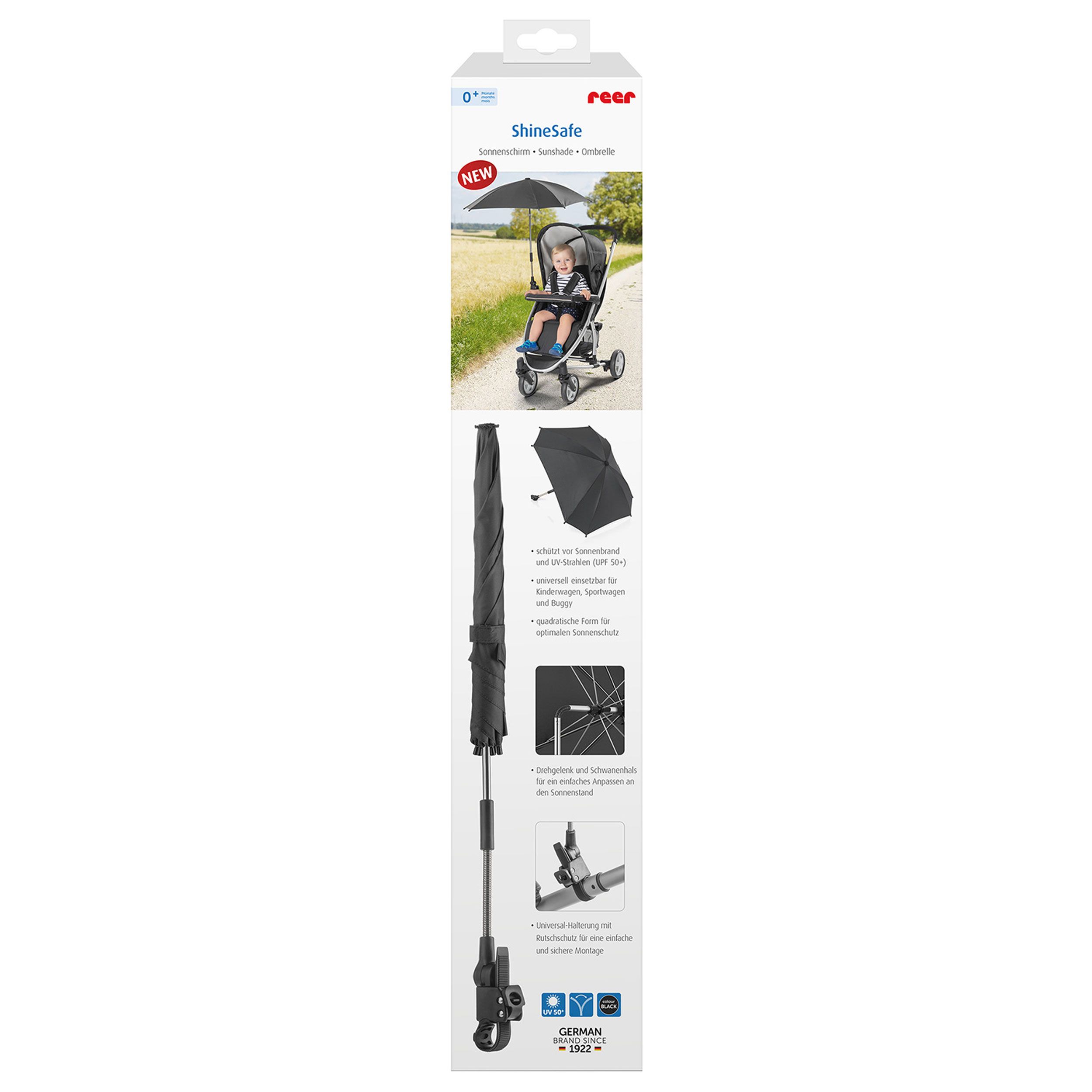 reer ShineSafe Kinderwa-Sonnenschirm, schwarz (90225368)