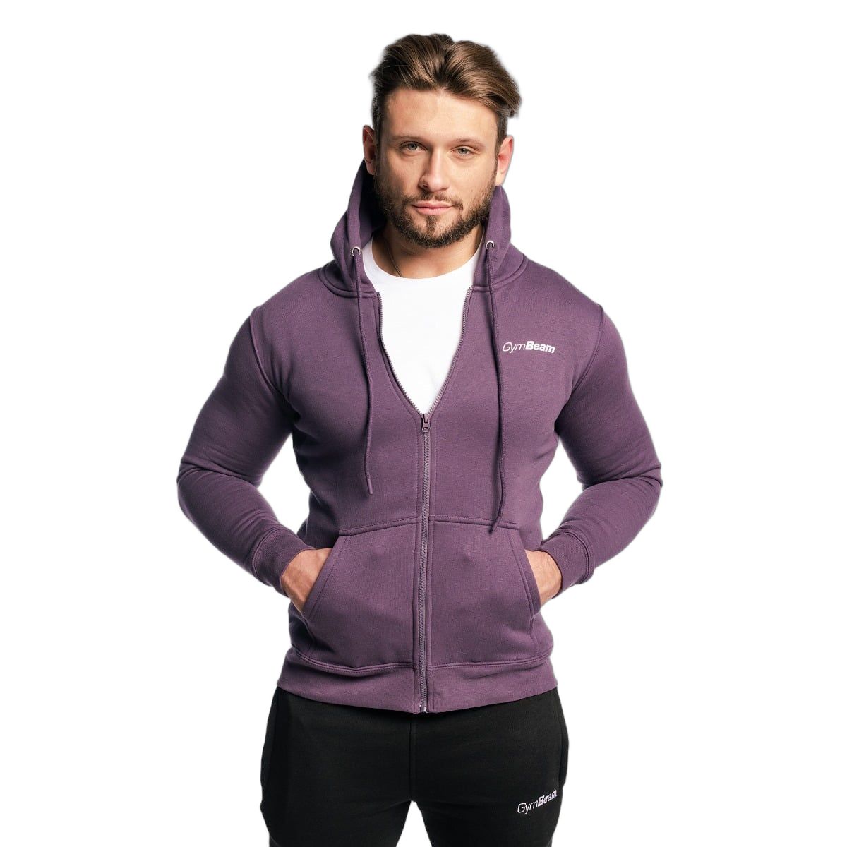 GymBeam Hoodie Herren regular mit Reißverschluss und Kapuze in Obsidian 1 St