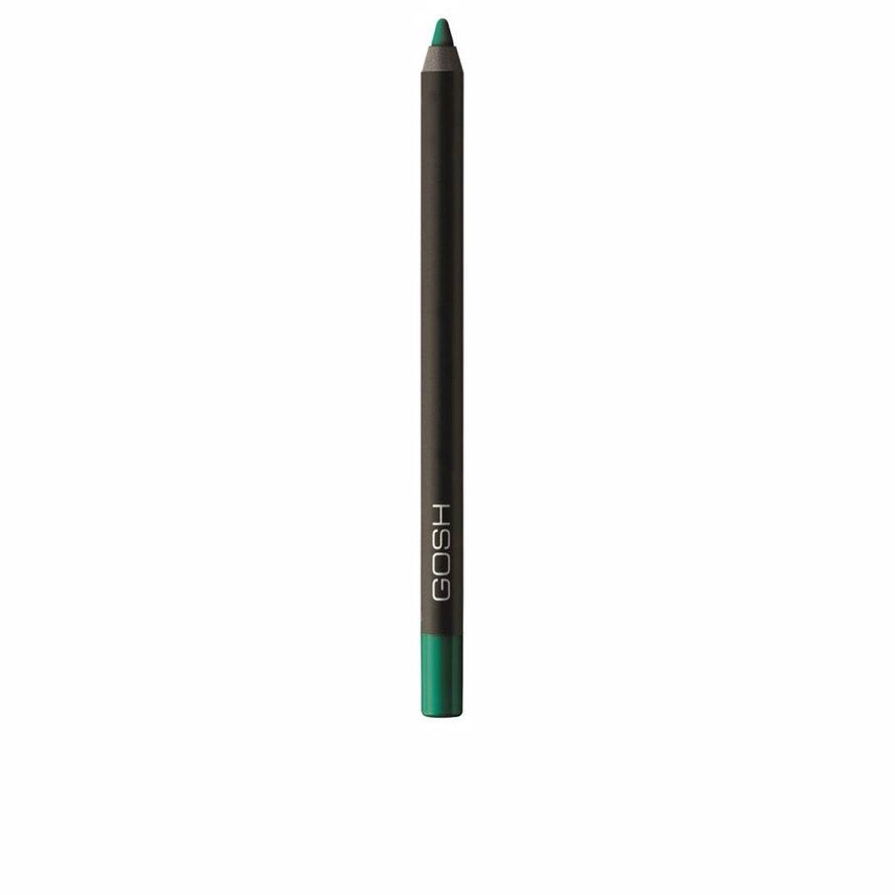 Grüner Gosh Velvet Touch Eyeliner. Schwarzer Stift mit grünem Ende. Gosh-Logo auf dem Stift.