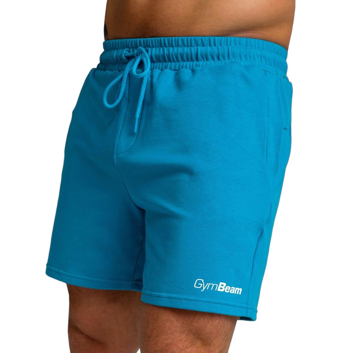 GymBeam Shorts Herren regular mit Kordelzug, Taschen und Modell Aquamarine