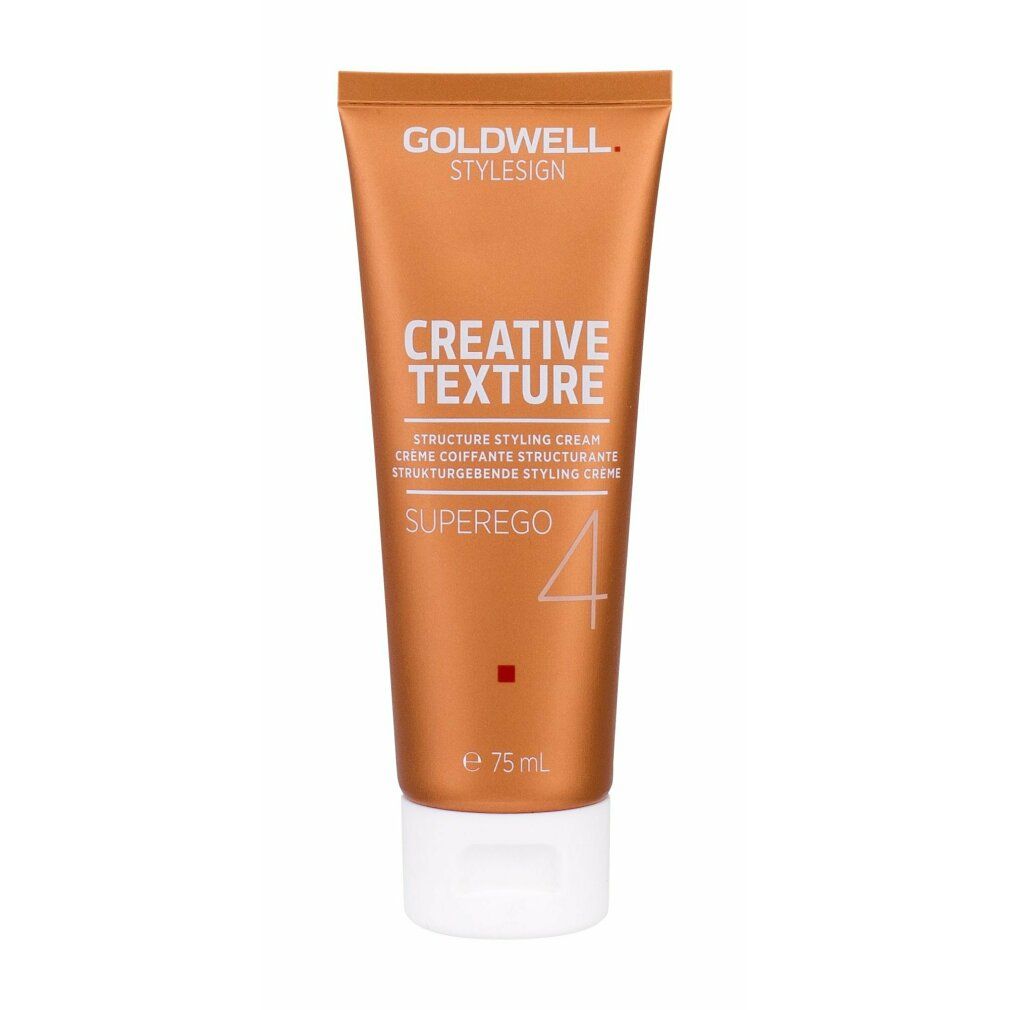 Goldwell StyleSign Creative Texture Superego. Braune Tube mit weißem Deckel. Text: Creative Texture, 4, 75 ml.