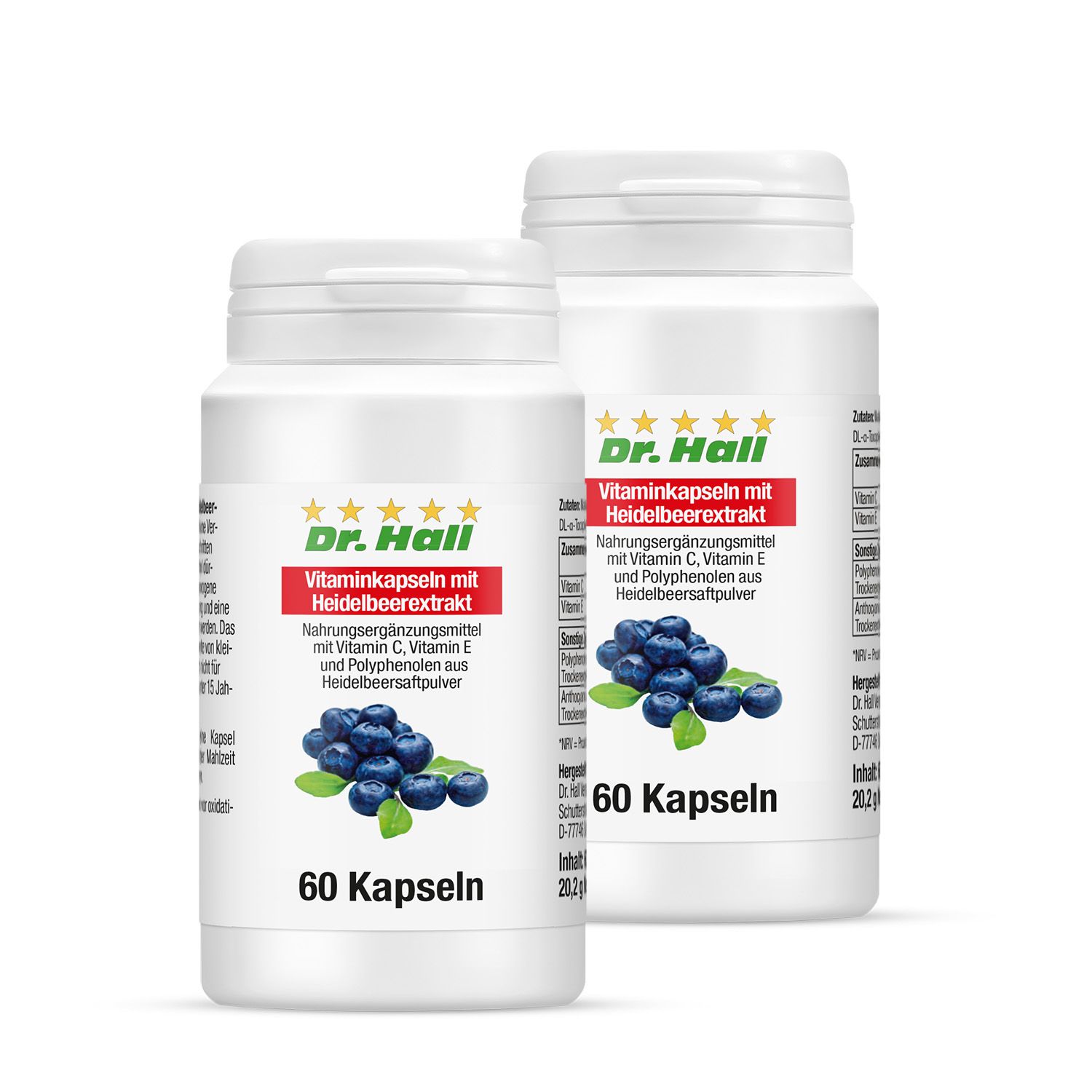 Dr. Hall Vitaminkapseln mit Heidelbeerextrakt, 2er Pack