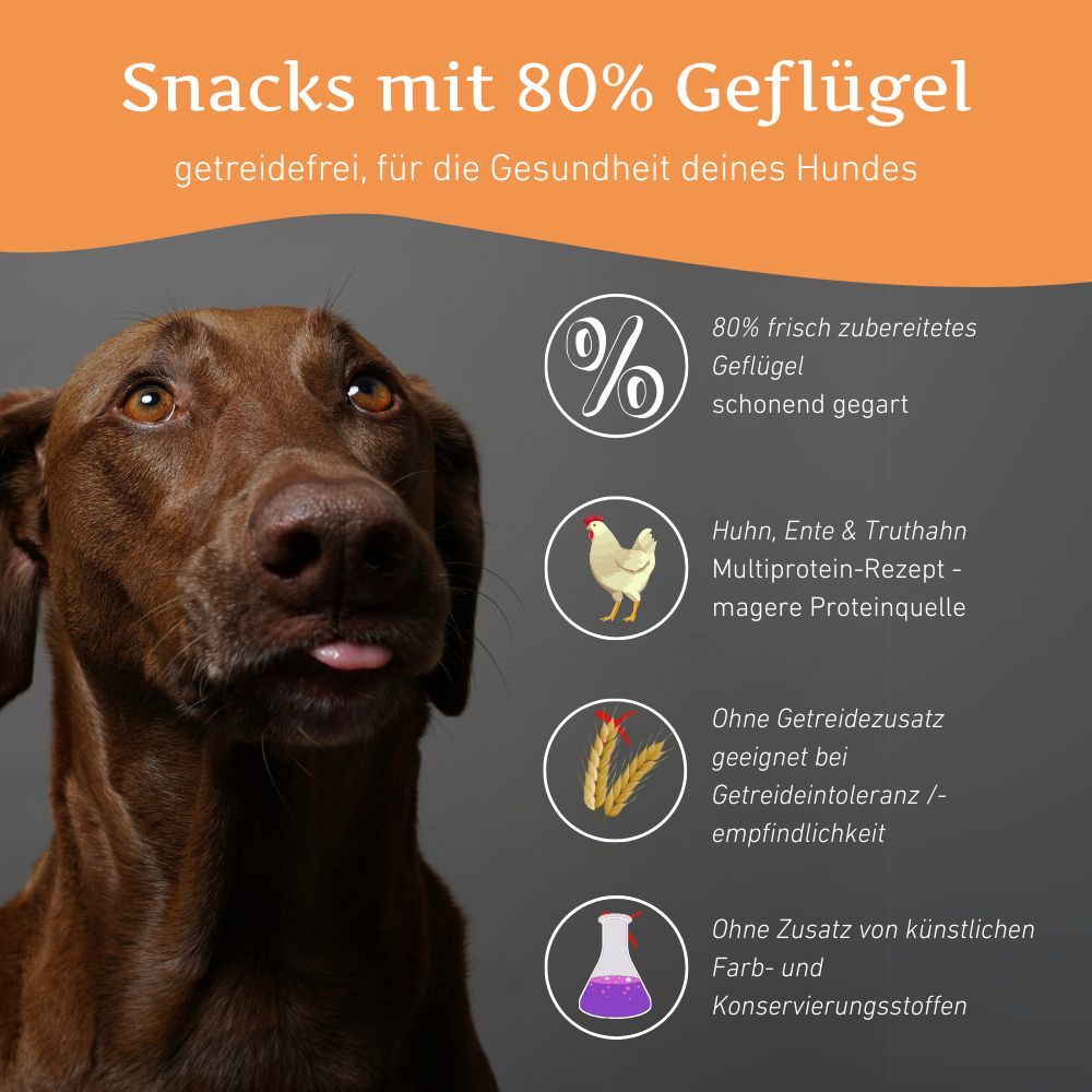 Snacks mit 80% Geflügel - getreidefrei