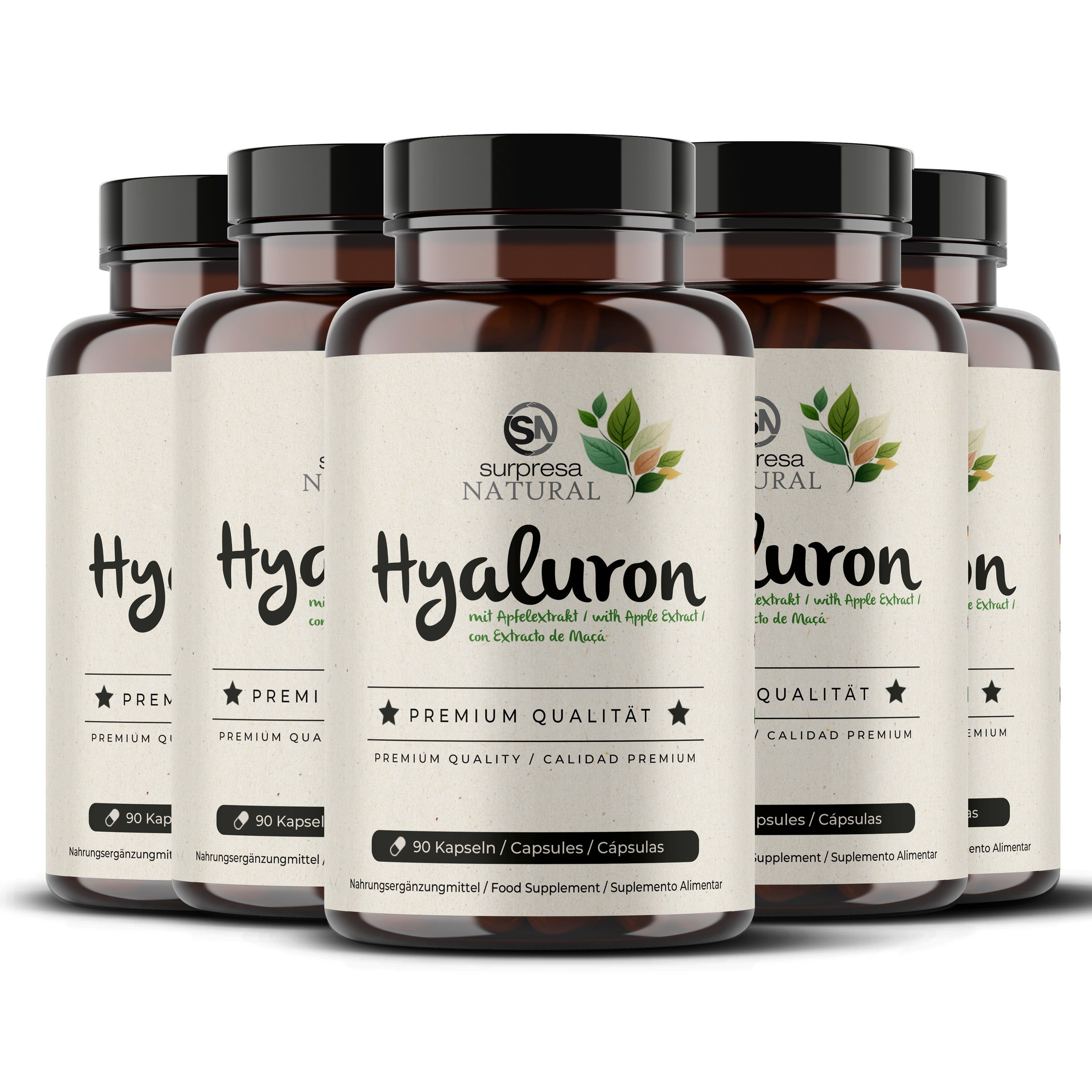 Sechs Flaschen Surpresa Natural Hyaluron Kapseln, Premium Qualität.