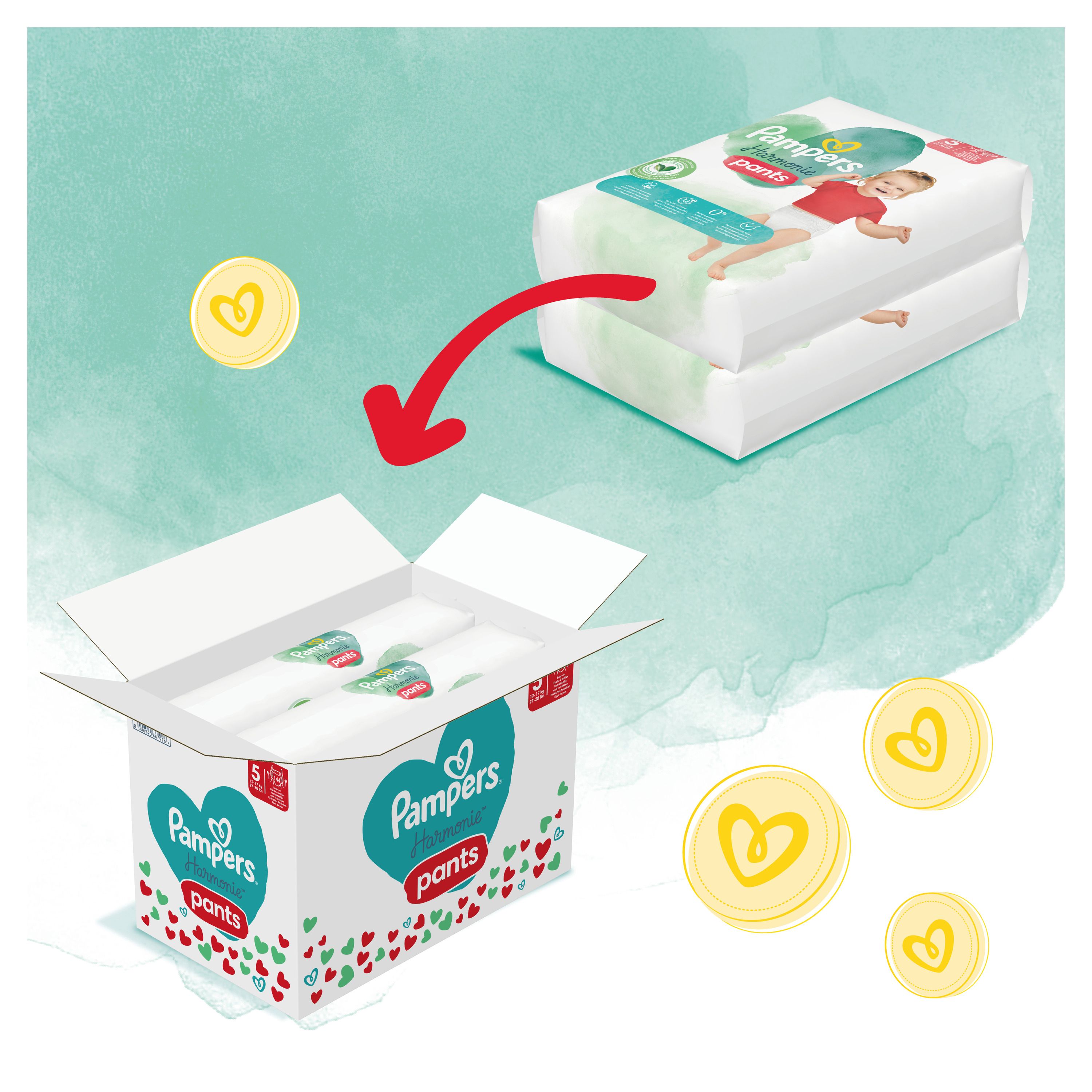 Pampers - Windeln "Harmonie Pants" Gr.5, 12-17kg