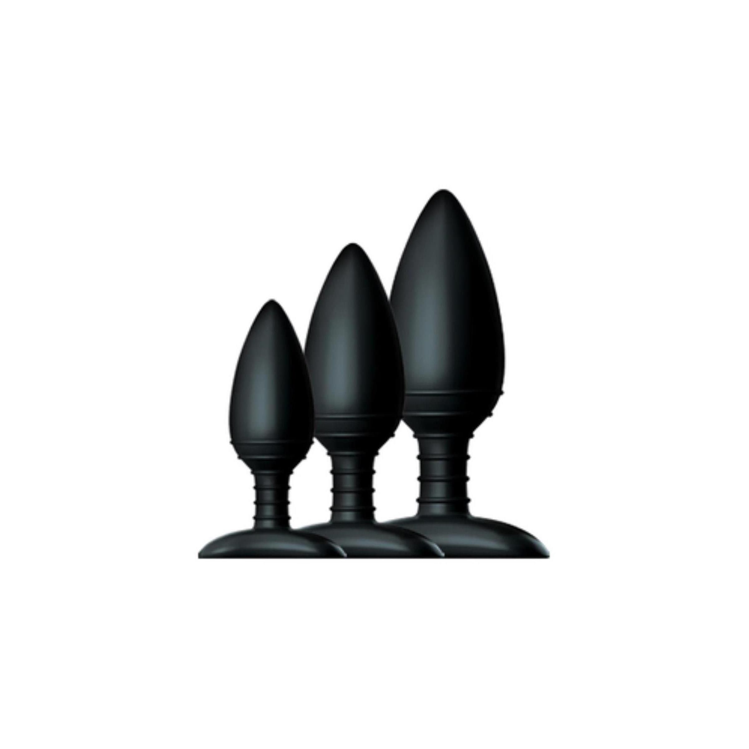 Nexus - Butt Plug Trio - 3 Sturdy Silicone Butt Plugs
