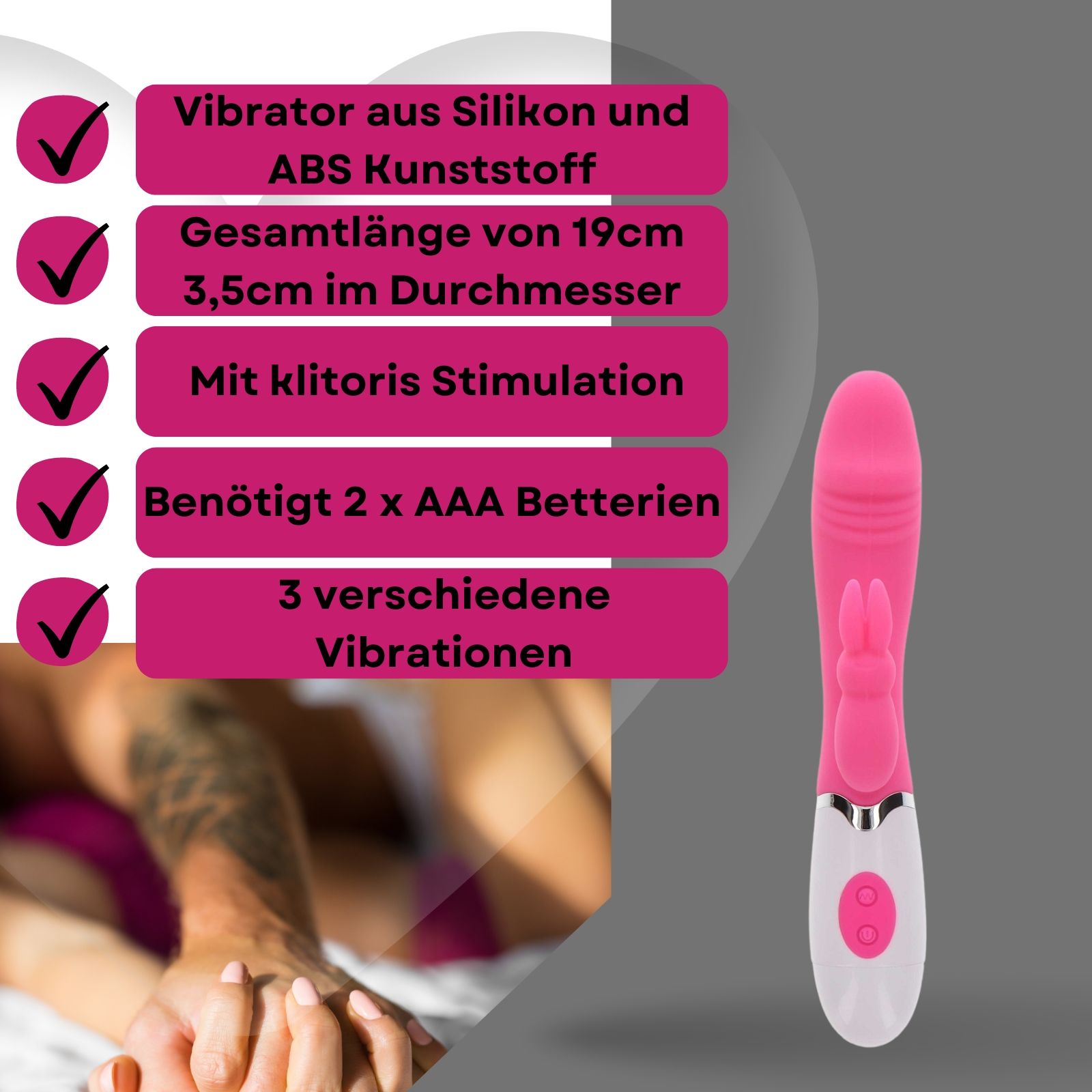 Lovelyness - Funky Rabbit Vibrator mit Klitoris Stimulation 1 St