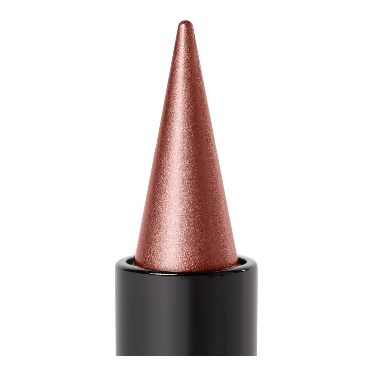 Nahaufnahme des LUK Creme Eye Stick. Spitze, konische Form. Schwarzer Stift. Roséfarbener Farbton.
