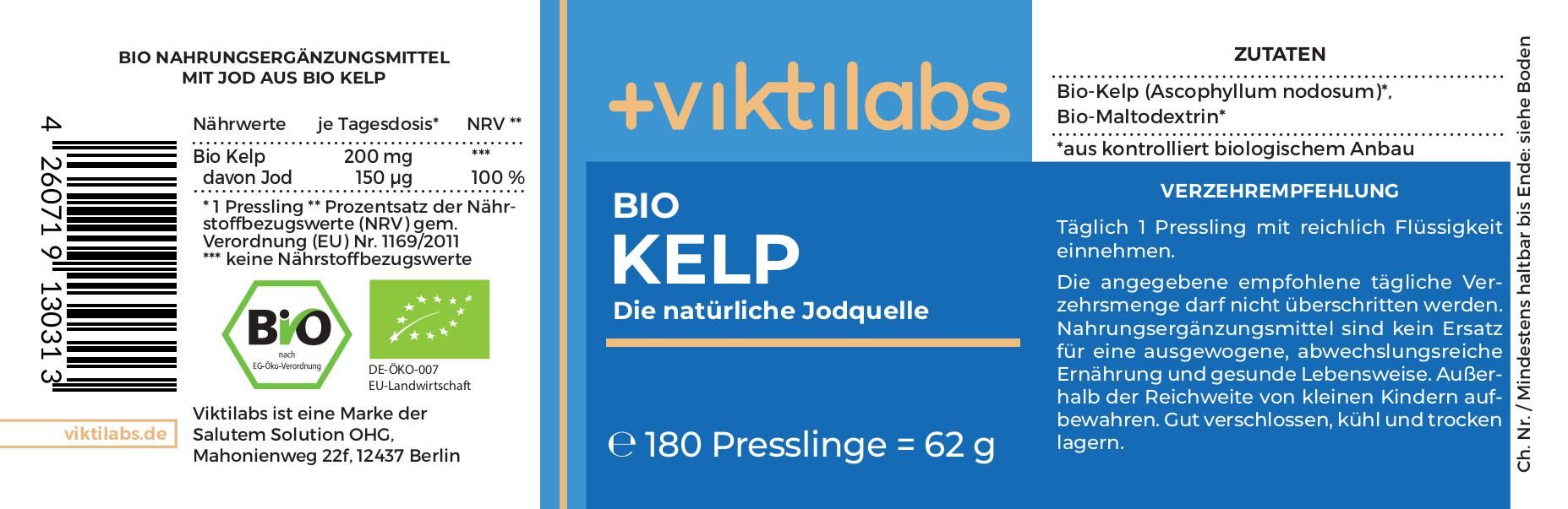Viktilabs Bio Kelp: Die natürliche Jodquelle aus dem Ozean