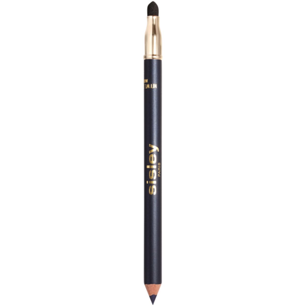 Dunkelblauer Sisley Phyto-Khol Perfect Eyeliner mit goldener Spitze und Pinsel. Schriftzug Sisley Paris.