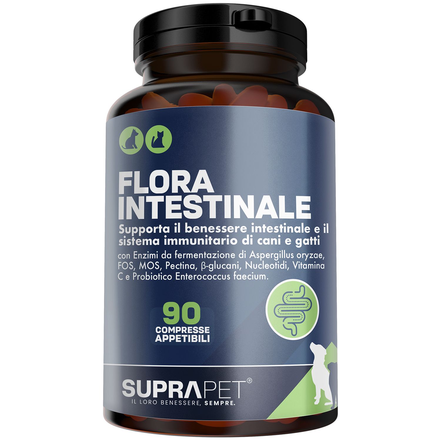 Suprapet Flora Intestinale Cani Compresse Integratore Per Equilibrio Microbiota e Probiotici