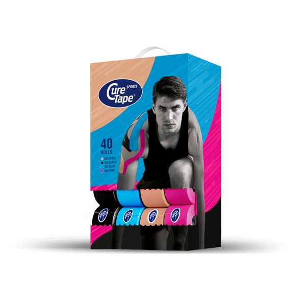 CureTape® Big Boy Sports Kinesiotape, 40 Rollen - 4 Gratis + 25% Klebekraft