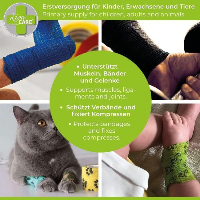 LisaCare Kohäsive Bandage 5cm - Karo Blau