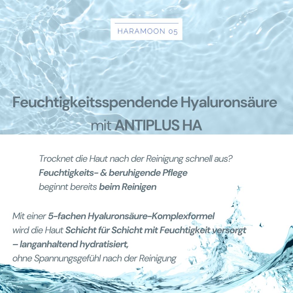 HARAMOON Veganer pH-milder Reinigungsschaum mit Hyaluronsäure