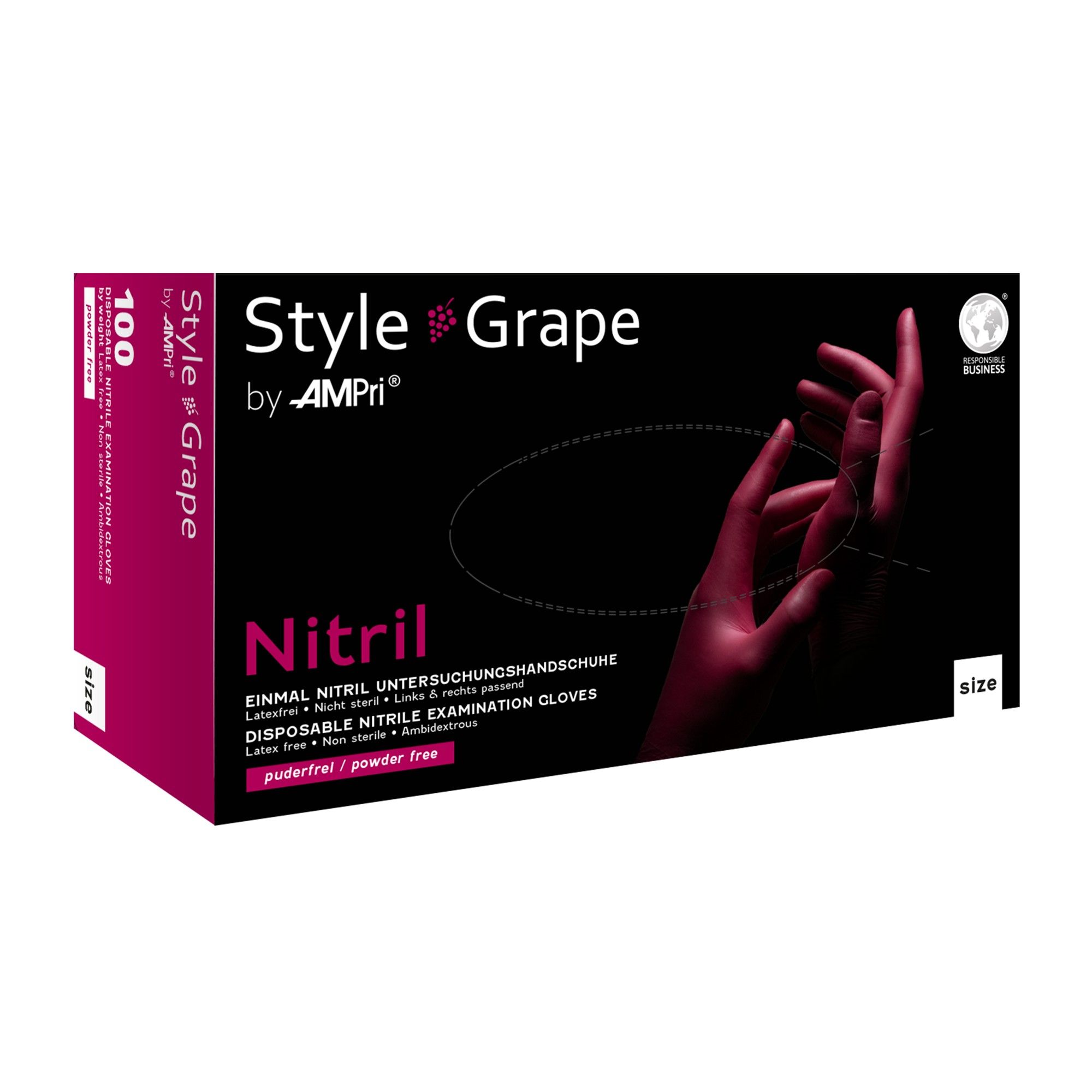 Style Grape - Nitril-Untersuchungshandschuh L 100 Stk. St Handschuhe