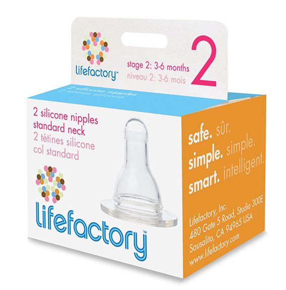 Silikonsauger für Glas-Babyflaschen, Größe 2 (3-6 Monate) 2er Set