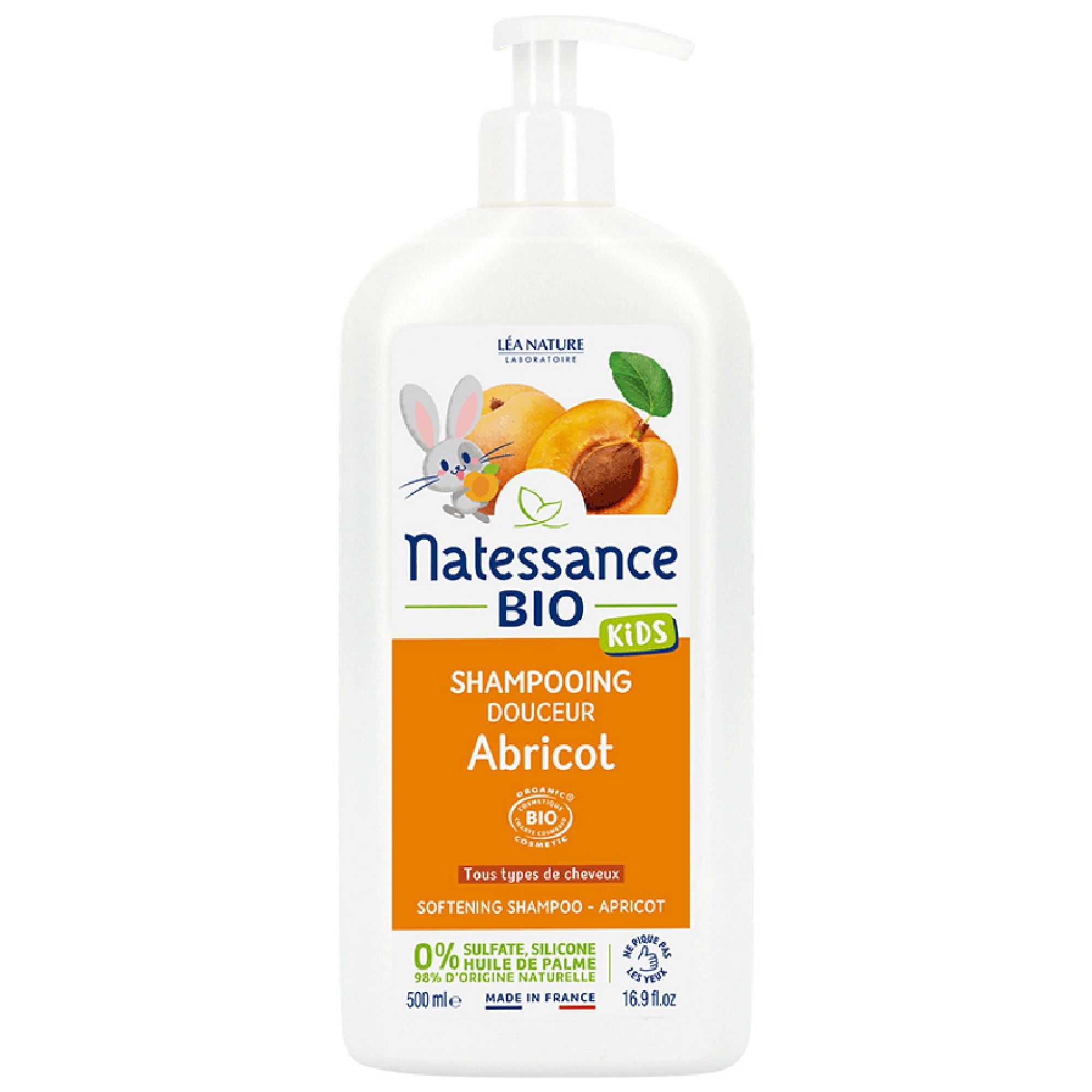 Natessance Kids Ultra-Weichheit Shampoo Aprikose Bio 21,5x5,8x5,8 cm