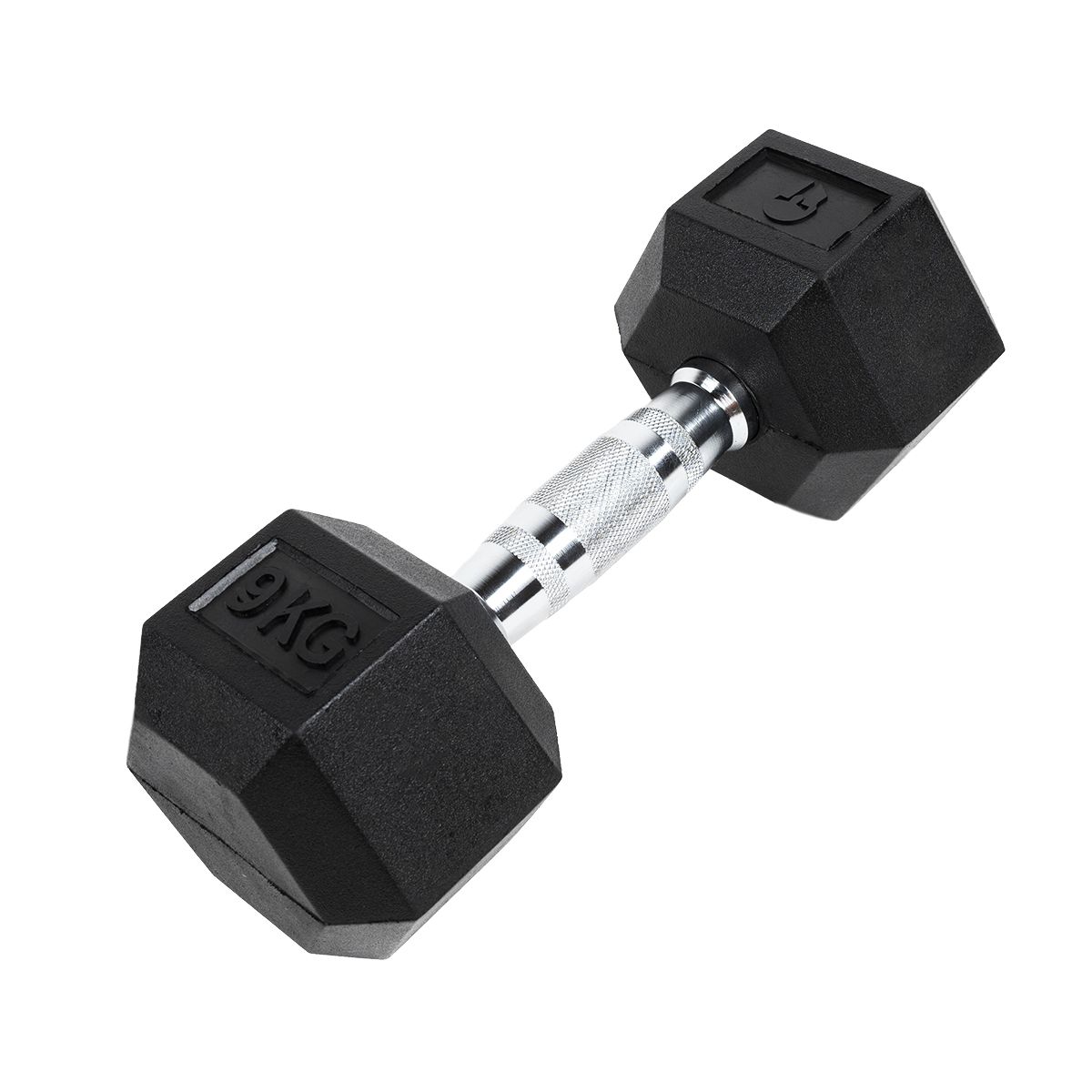 Sechseckige Hantel "Hex Dumbbell" aus Gummi