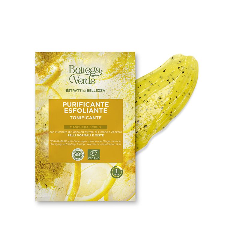 Bottega Verde Maschera scrub con zucchero di Canna ed estratti di Limone e Zenzero