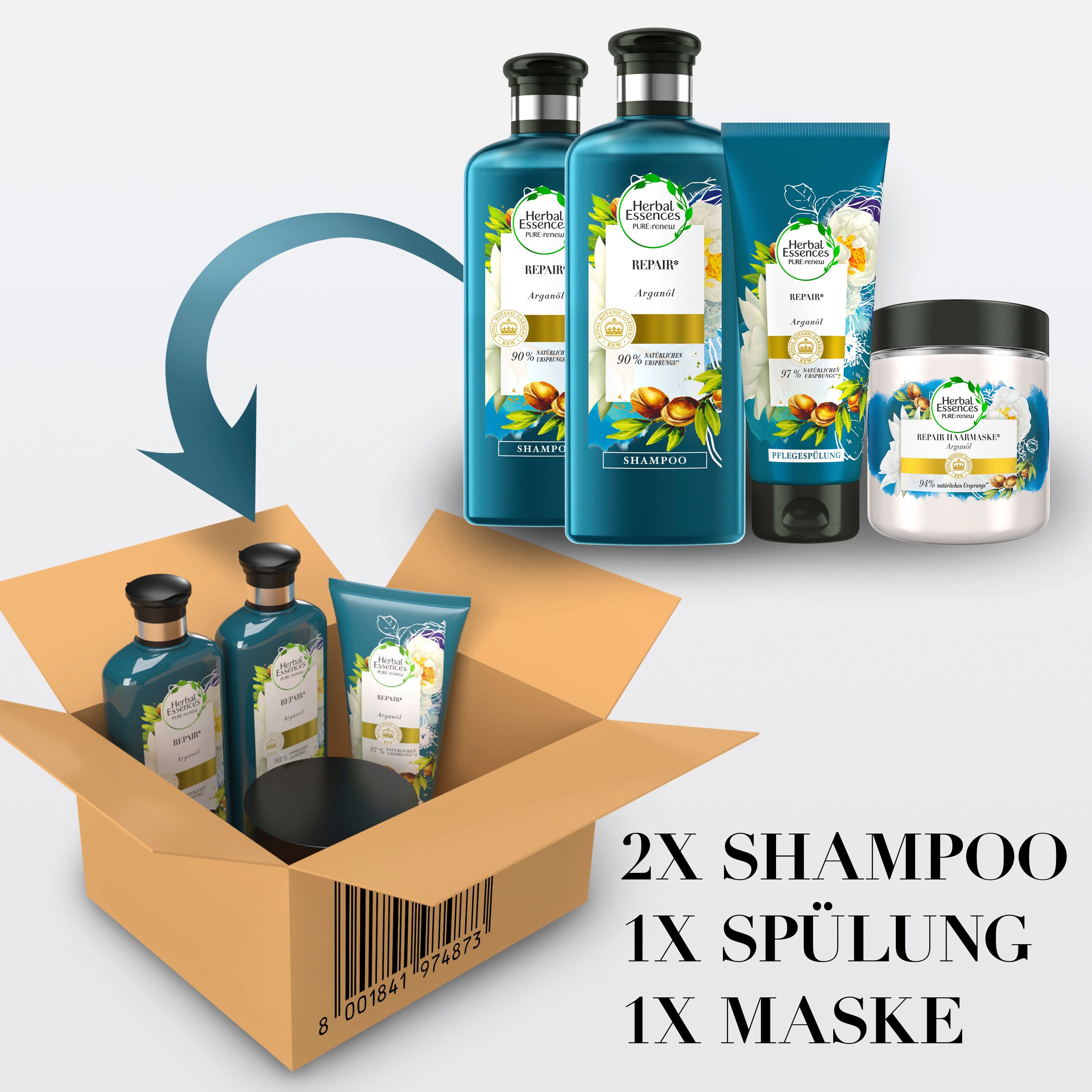 Herbal Essences - Haarpflege "PURE:renew Arganöl" Repair-Pflegeset