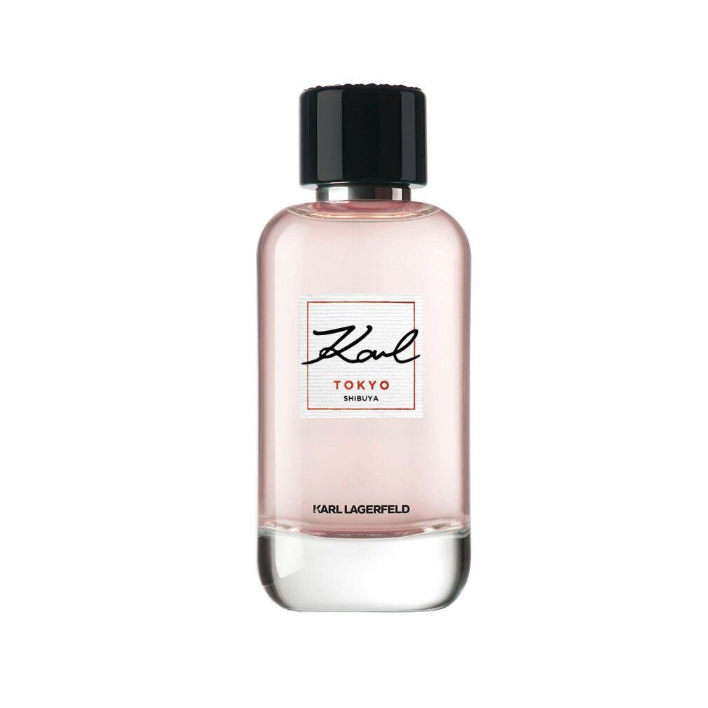 Parfümflasche mit schwarzem Deckel. Aufschrift: Karl Tokyo Shibuya. Unterhalb: Karl Lagerfeld.