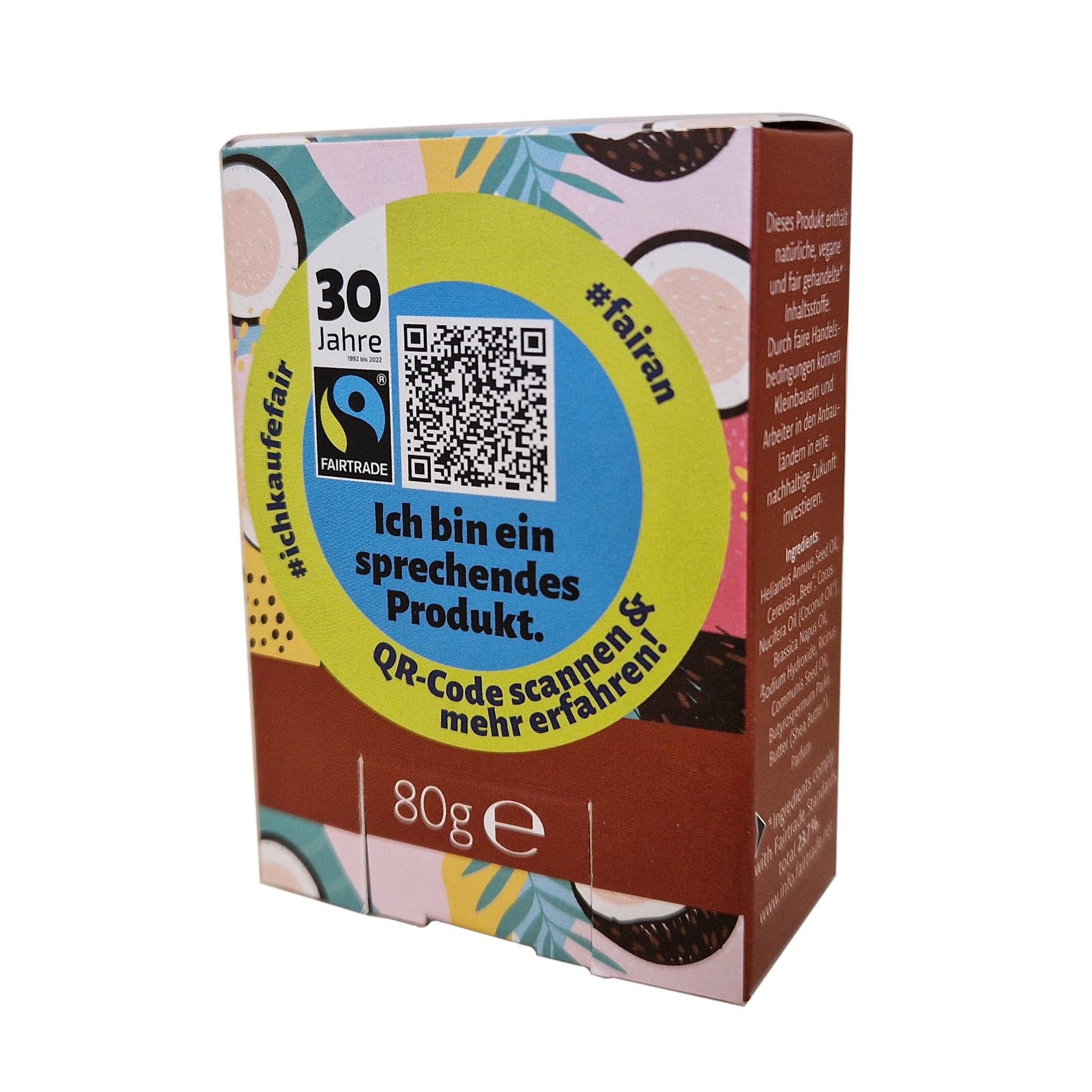 FAIR SQUARED Fairtrade Jubiläum Haarseife Kokosnuss