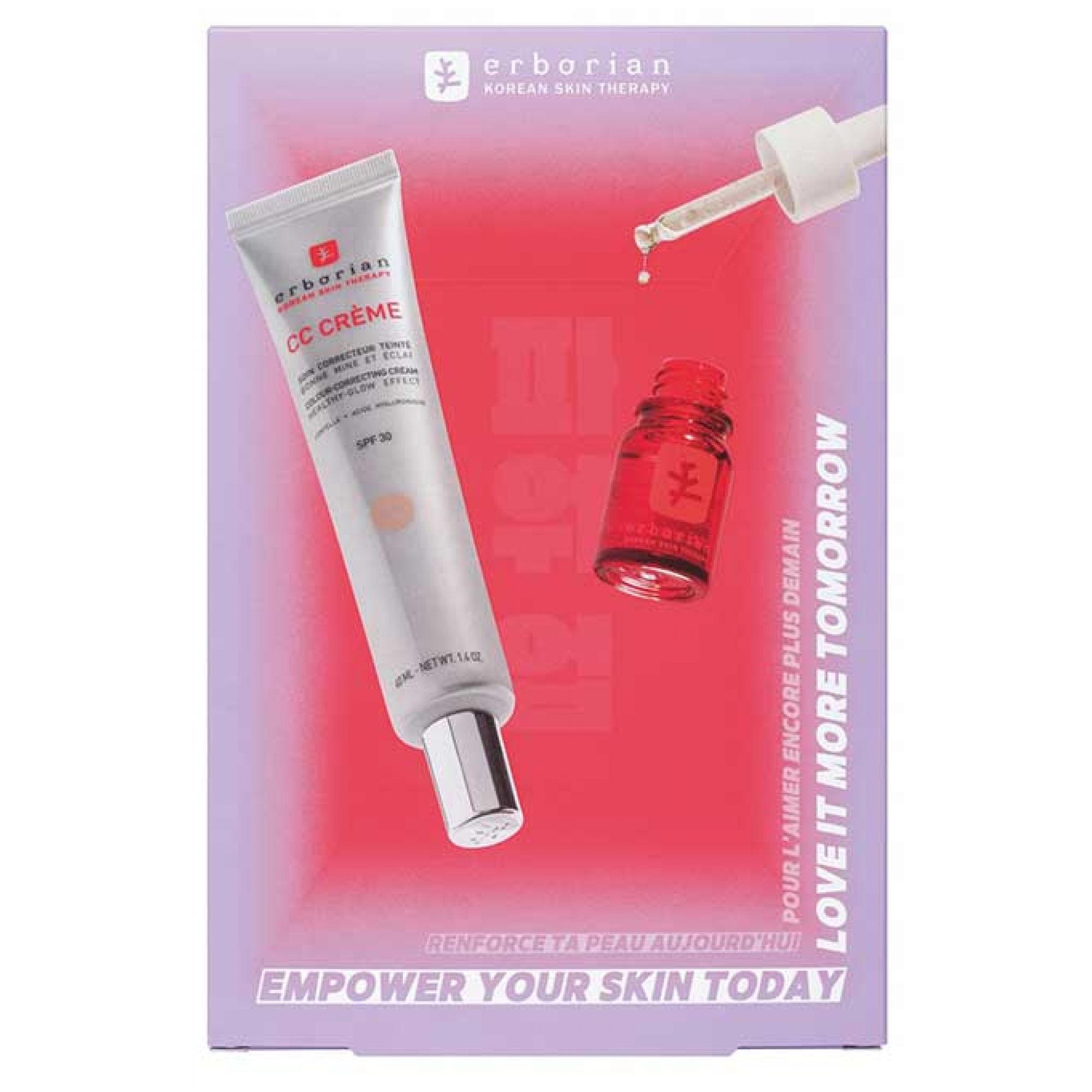 Erborian CC Cream mit Centella Spf30 + Skin Therapy Multi-perfektioniertes Nachtöl (Farbton: Hell) 13,4x3,3x20,4 cm